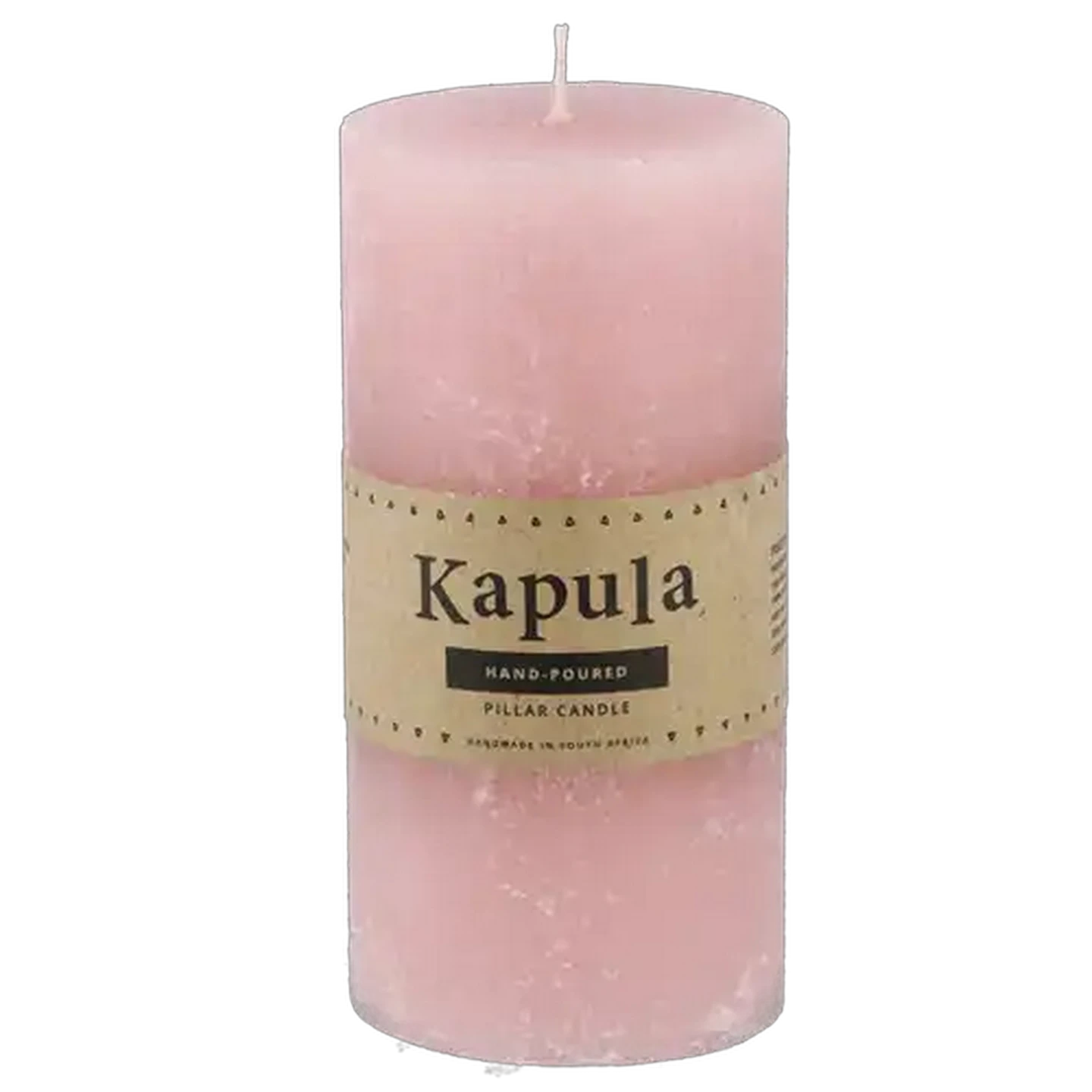Image of Kapula Pink Frost Hand Poured Pillar Candle 7x15cm