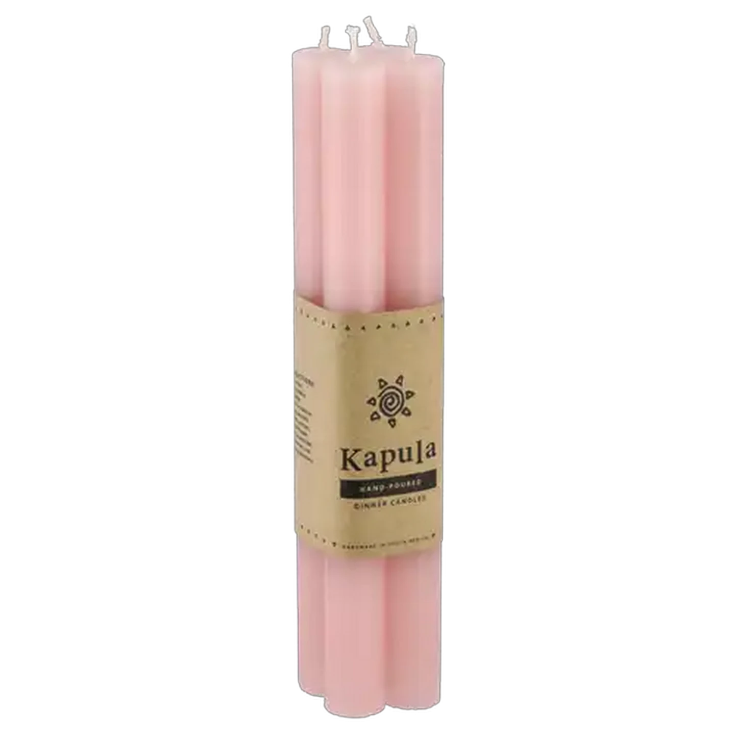 Image of Kapula Pink Frost Hand Poured Dinner Candle 23cm