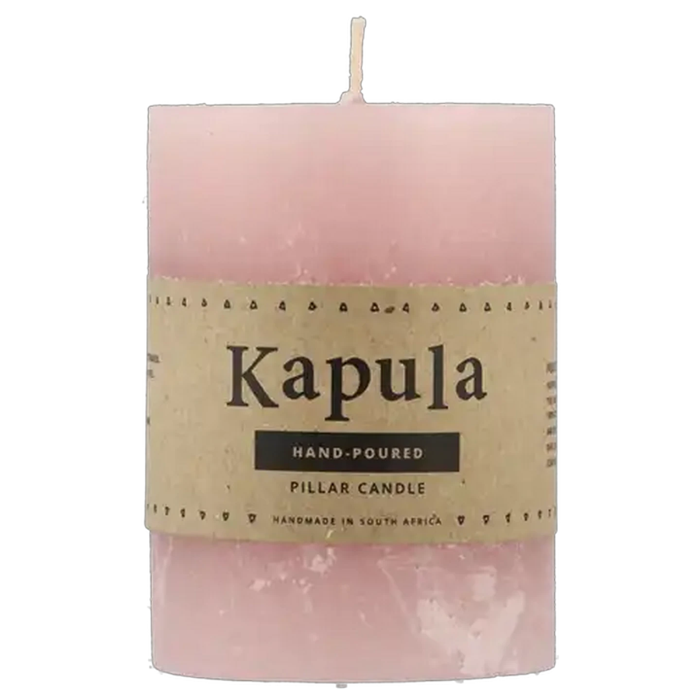 Image of Kapula Pink Frost Hand Poured Pillar Candle 7x10cm