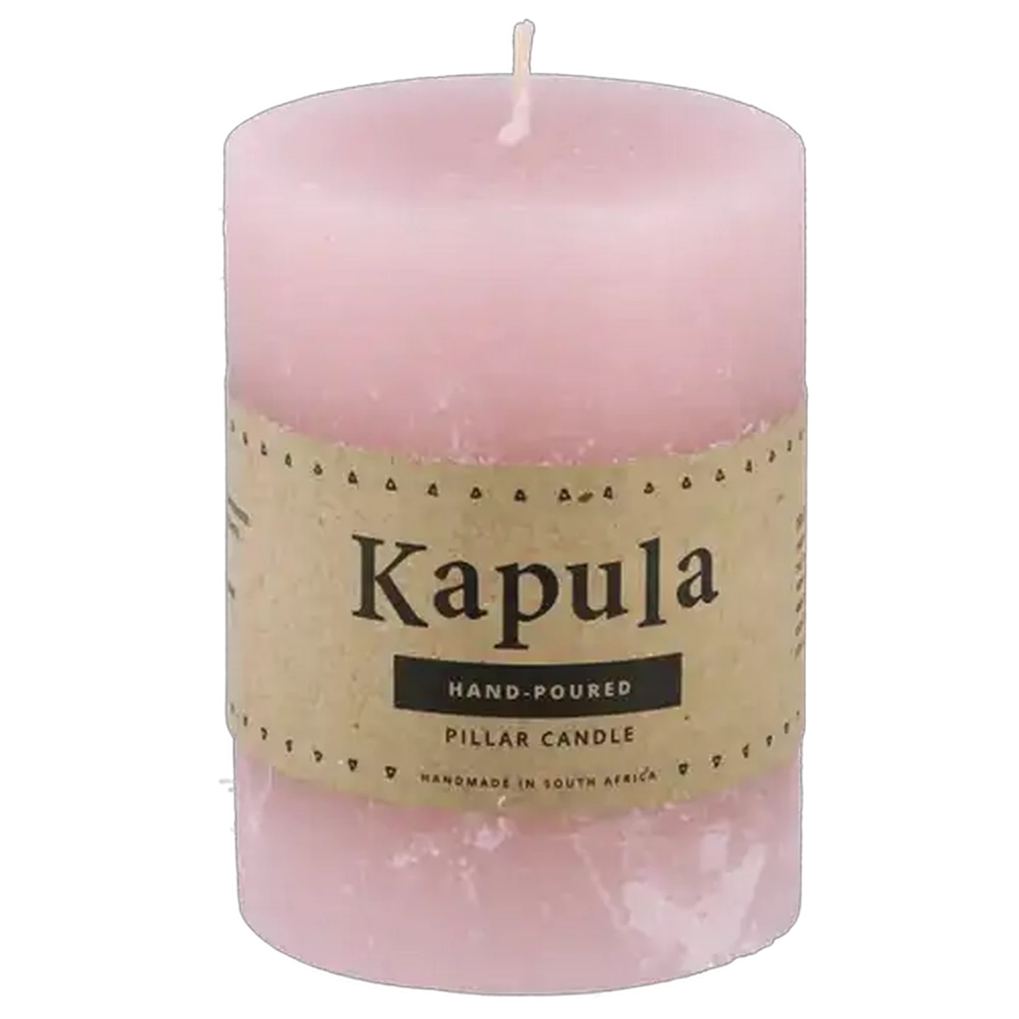Image of Kapula Pink Frost Hand Poured Pillar Candle 7x10cm