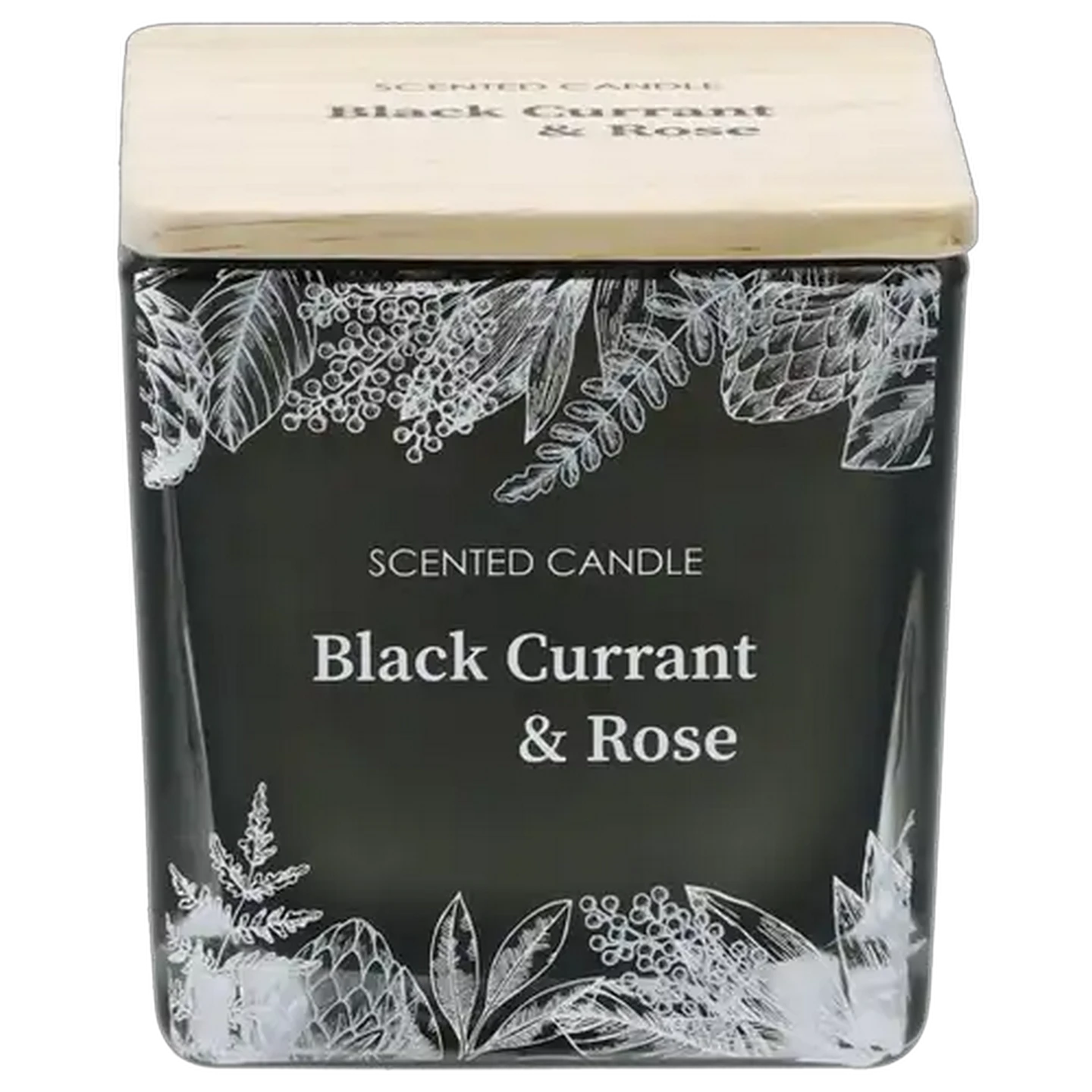 Image of Black Current & Rose Scented Square Candle 8x8cm