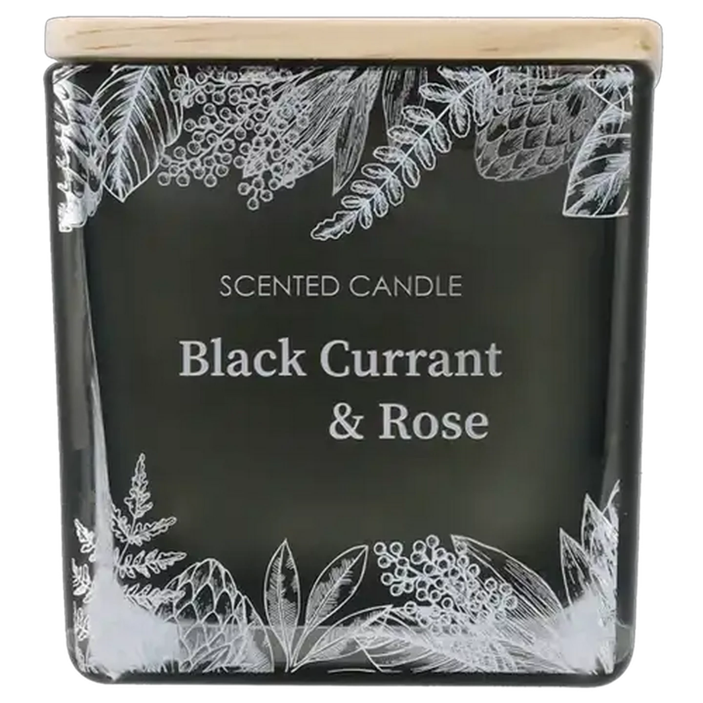 Image of Black Current & Rose Scented Square Candle 8x8cm