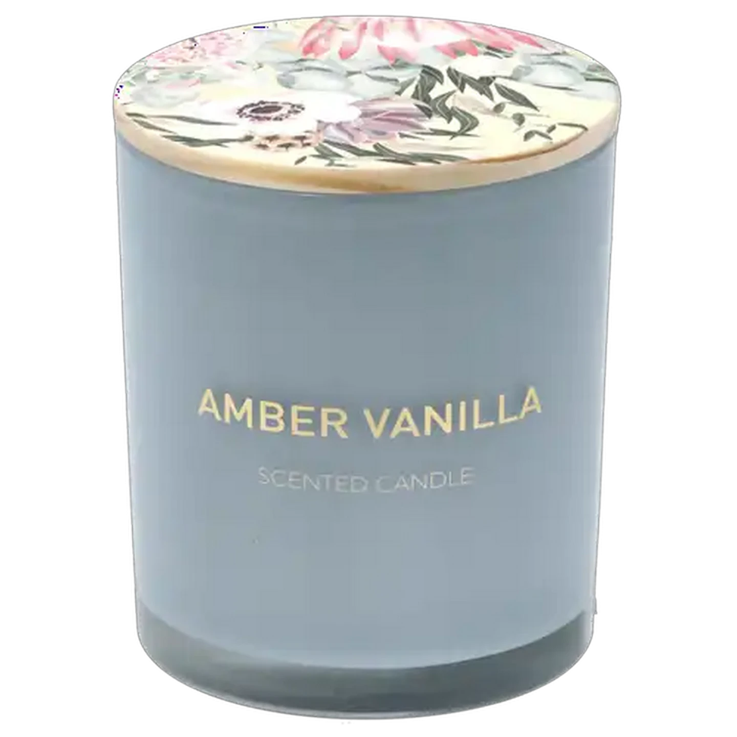 Image of Wood Lid Amber Vanilla Candle 8x9cm