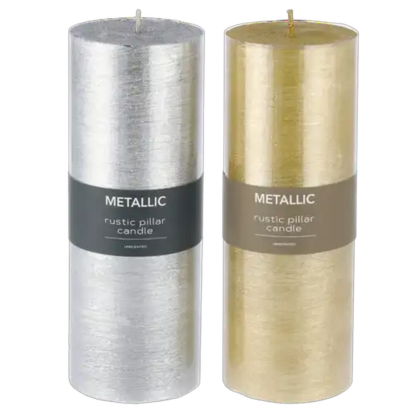 Image of Gold or Silver Metallic Candle 7x20cm (Colour May Vary)