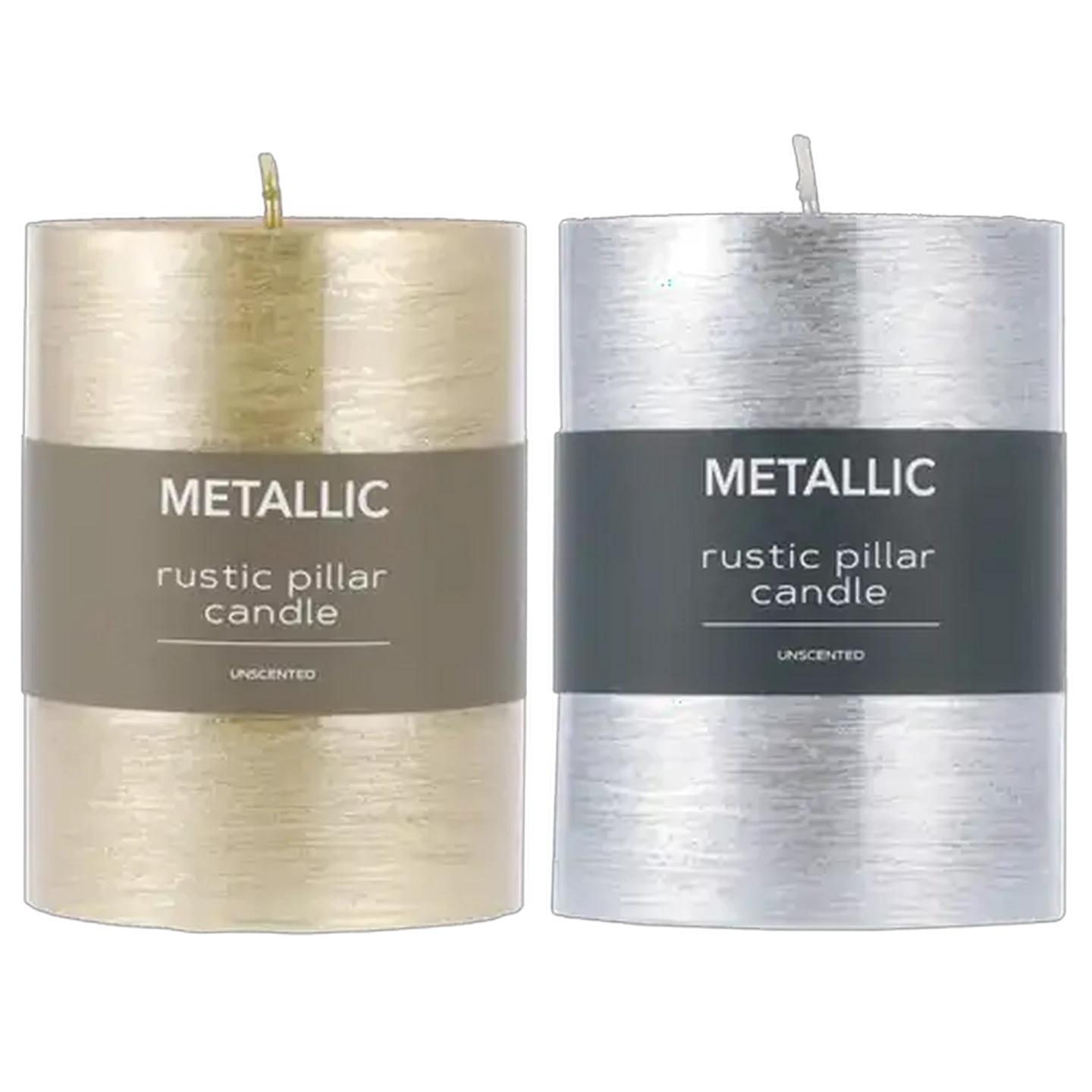 Image of Gold or Silver Metallic Candle 7x10cm (Colour May Vary)
