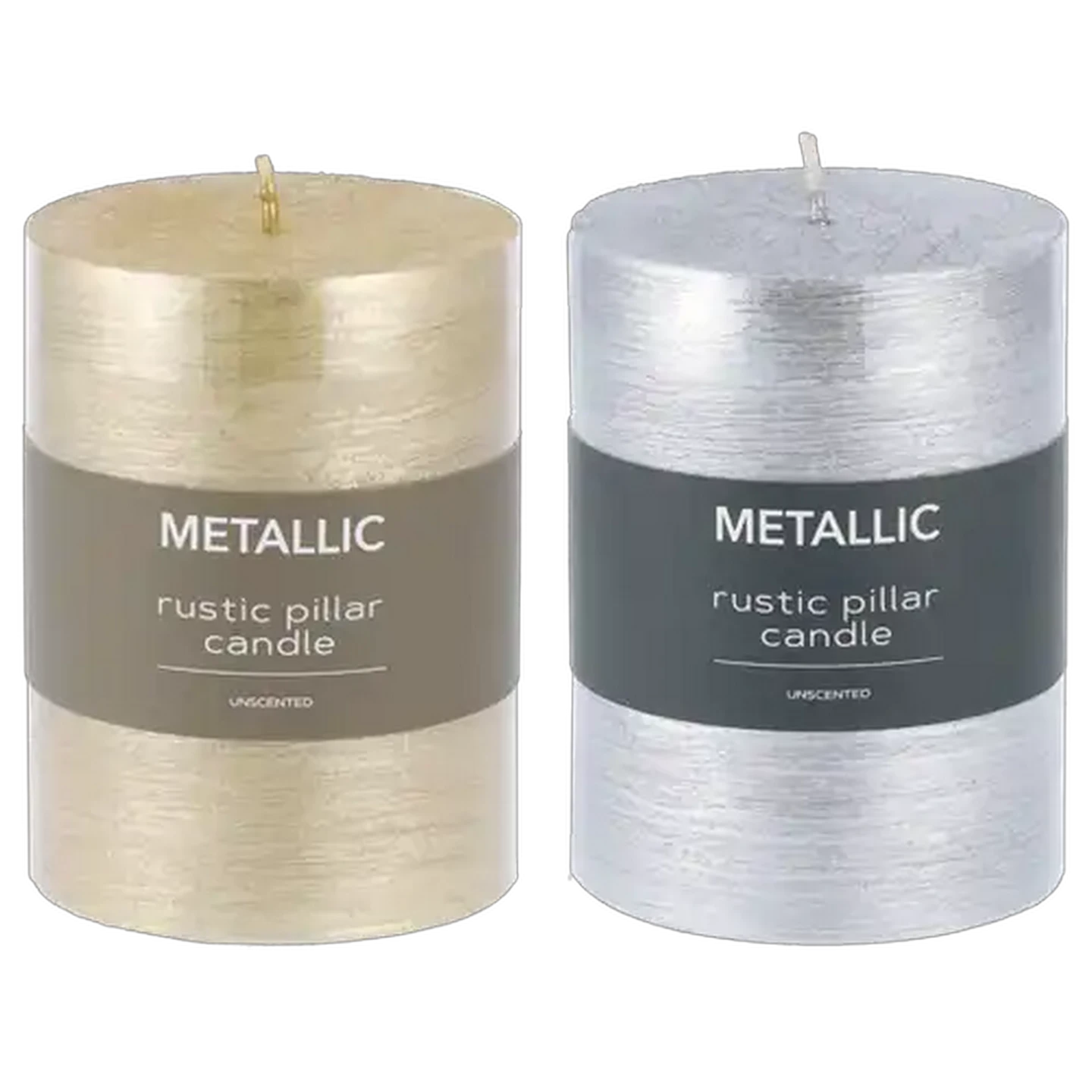 Image of Gold or Silver Metallic Candle 7x10cm (Colour May Vary)