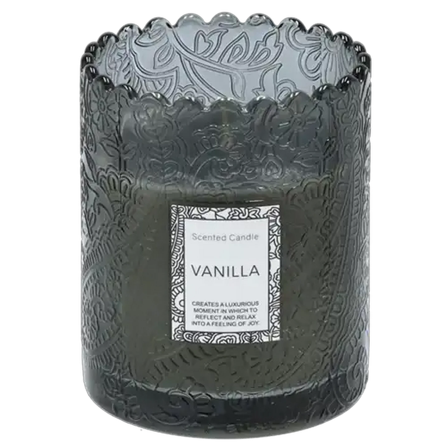 Image of Ditsy Charcoal Vanilla Scented Candle 8x10cm