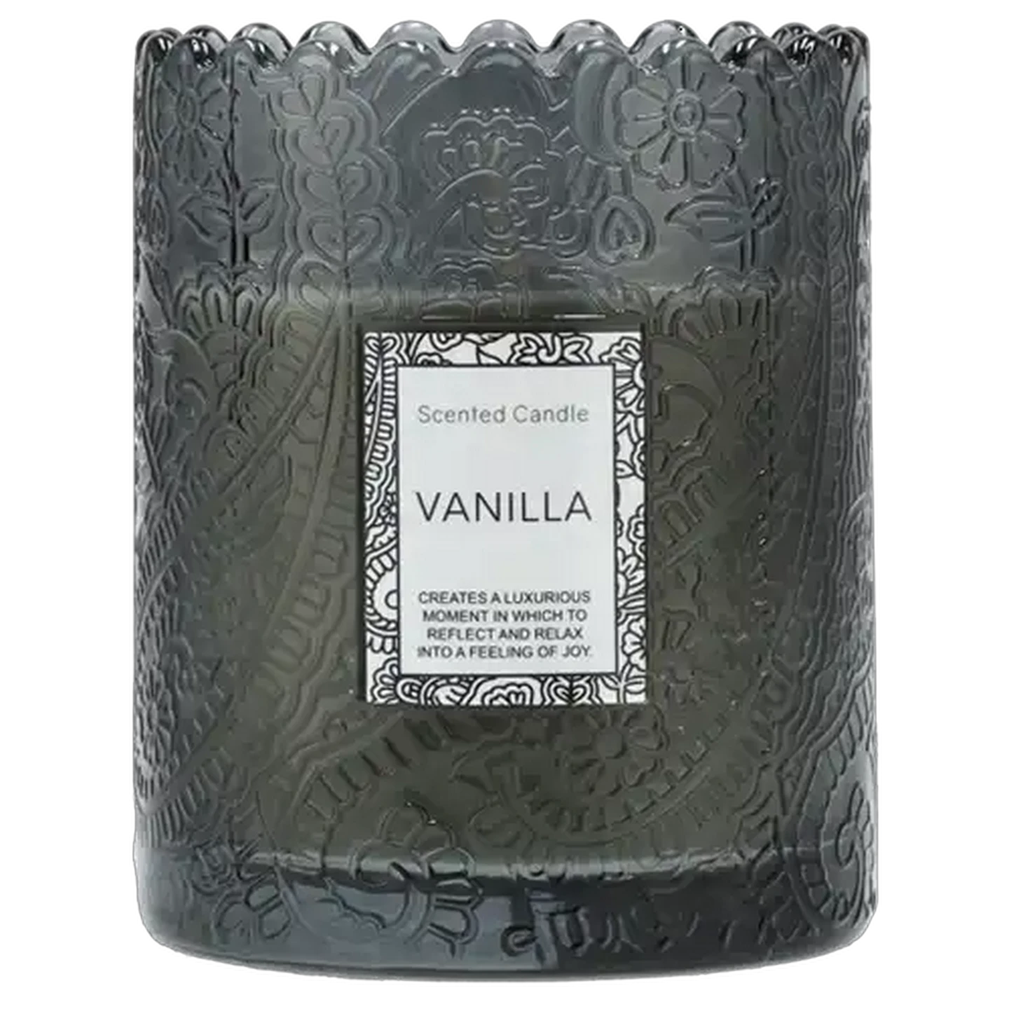 Image of Ditsy Charcoal Vanilla Scented Candle 8x10cm