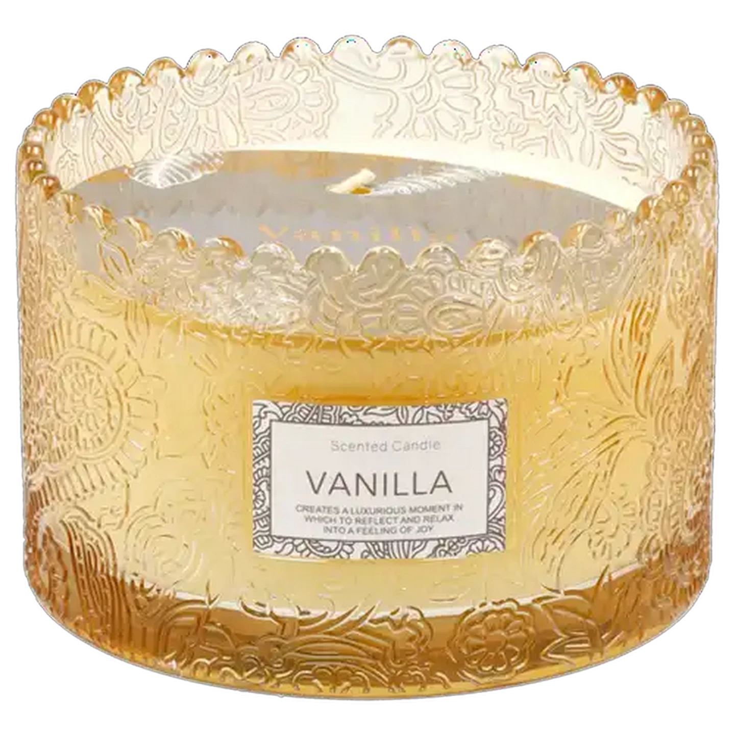 Image of Gold Vanilla Scented Candle 12x8cm