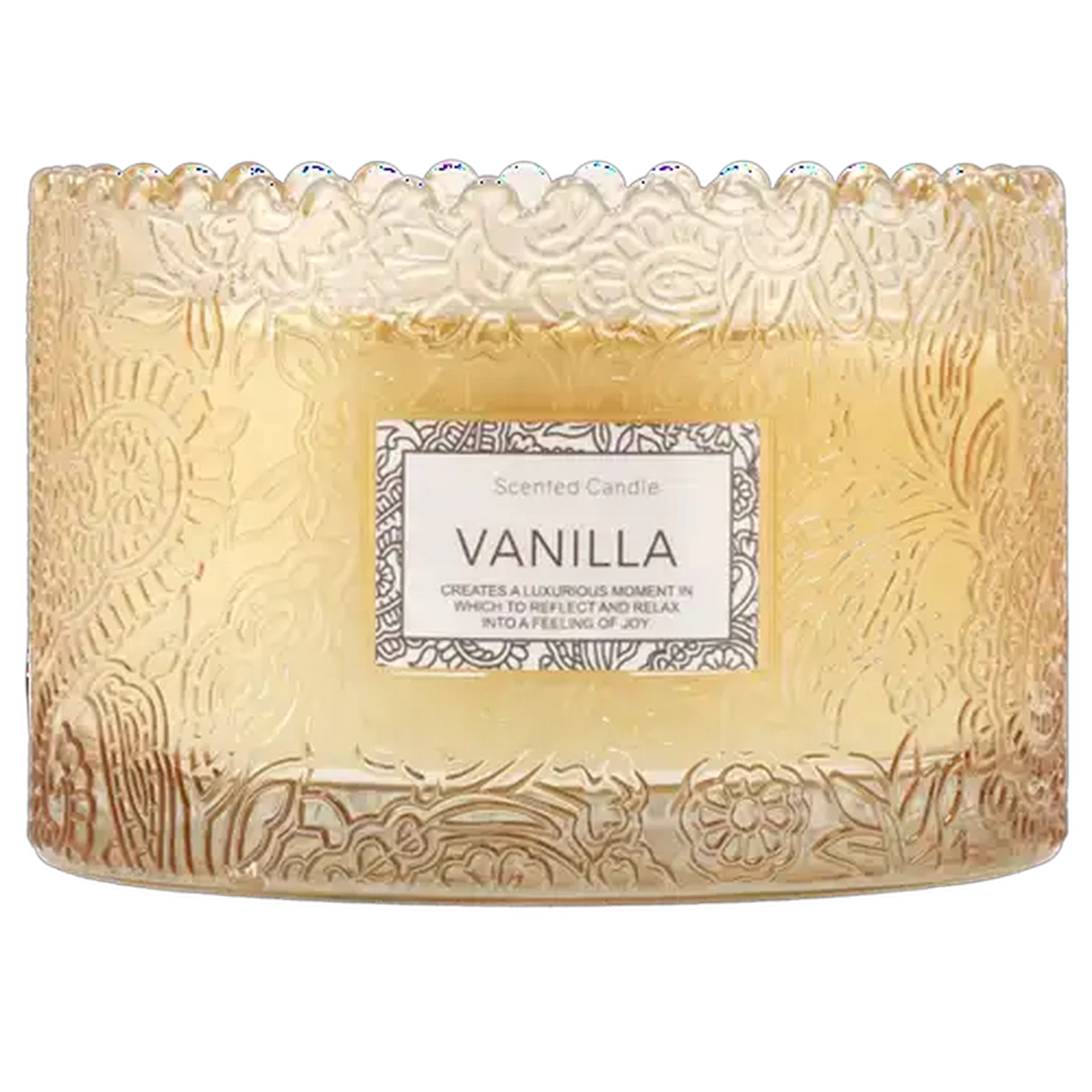 Image of Gold Vanilla Scented Candle 12x8cm
