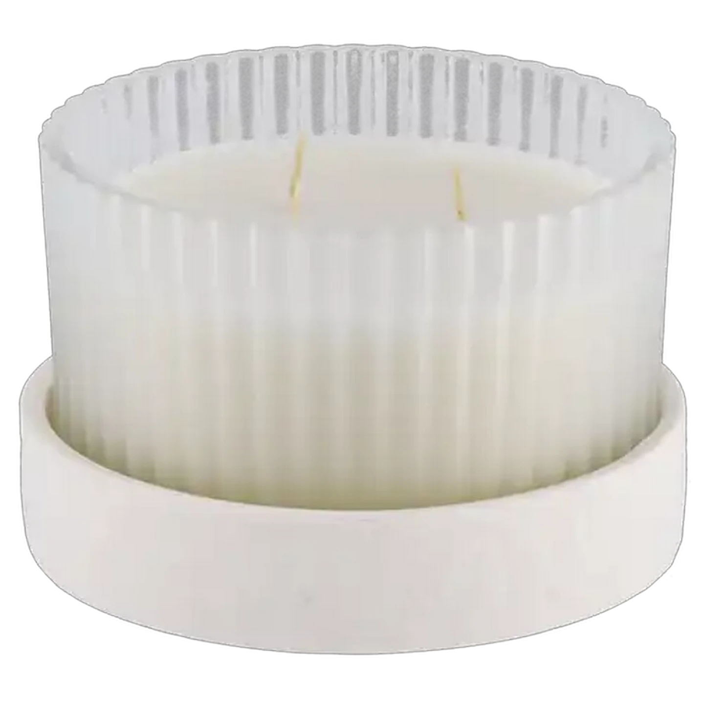 Image of A Sea Of Flower Glass Candle with Ceramic Base 12 x 8cm