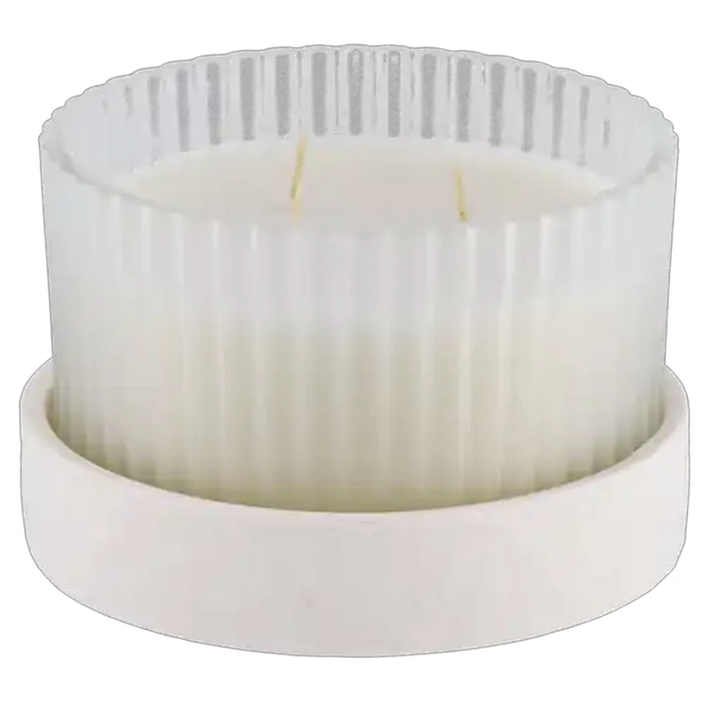 Image of A Sea Of Flower Glass Candle with Ceramic Base 12 x 8cm