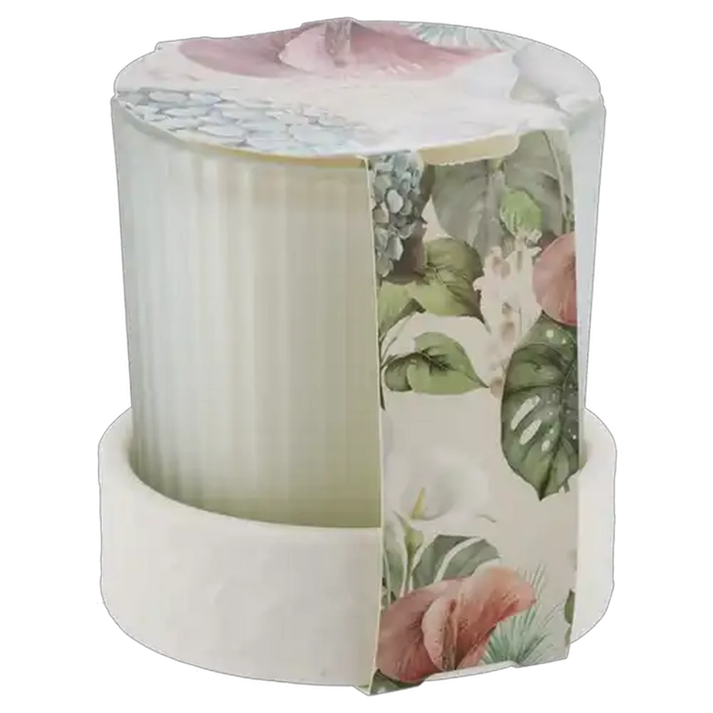 Image of A Sea Of Flower Glass Candle with Ceramic Base 9 x 9cm