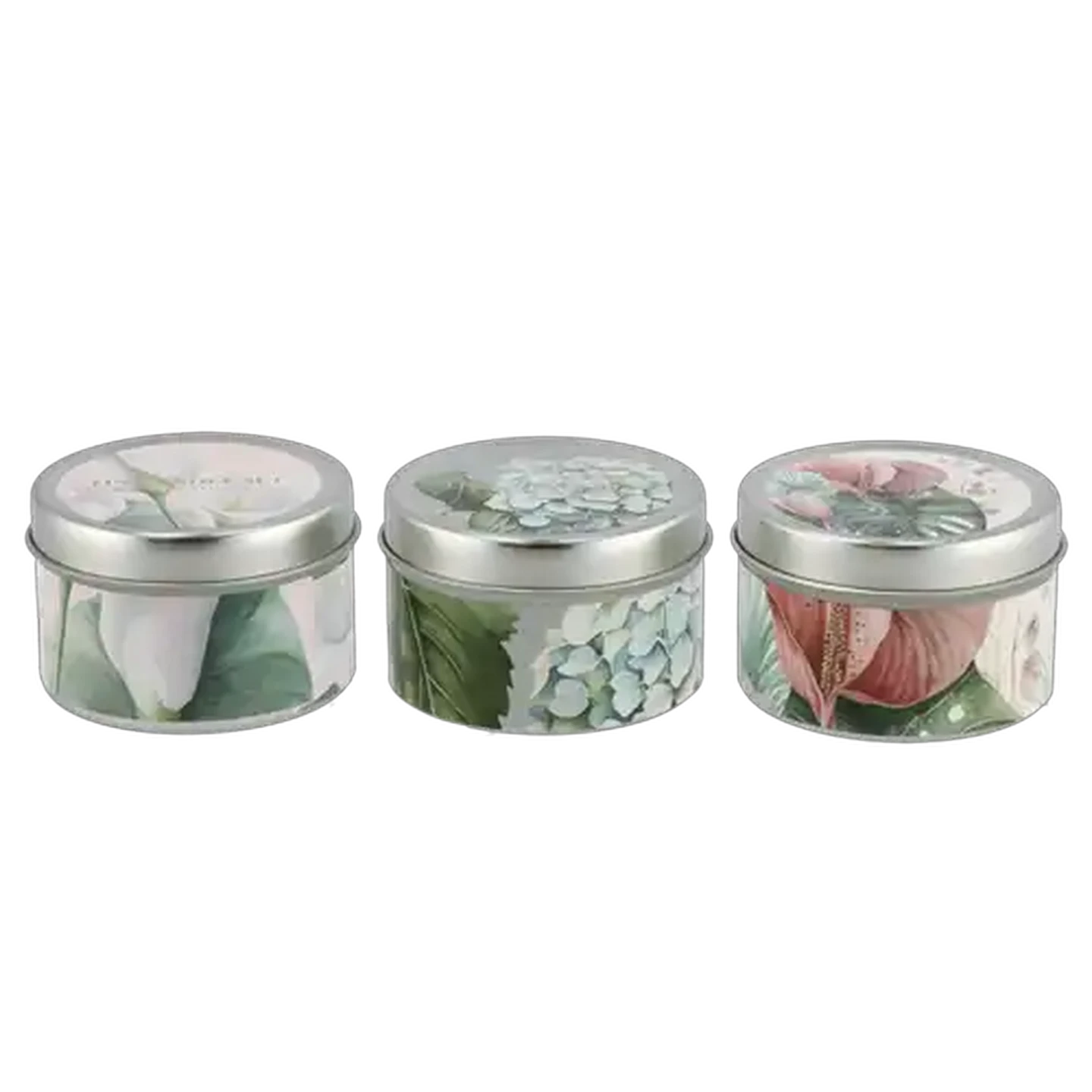 Image of A Sea Of Flower Tin Candle Set 3 Piece