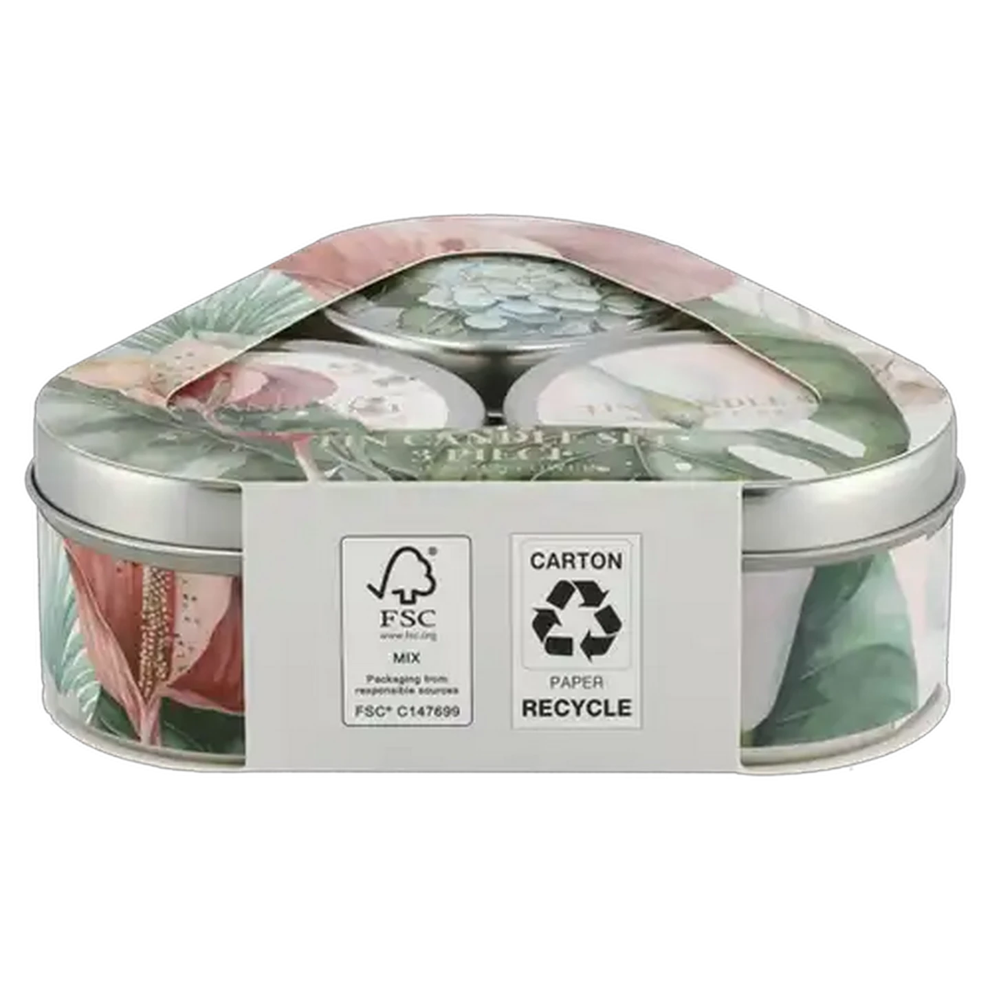 Image of A Sea Of Flower Tin Candle Set 3 Piece