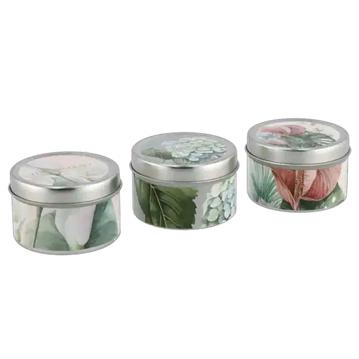 Image of A Sea Of Flower Tin Candle Set 3 Piece