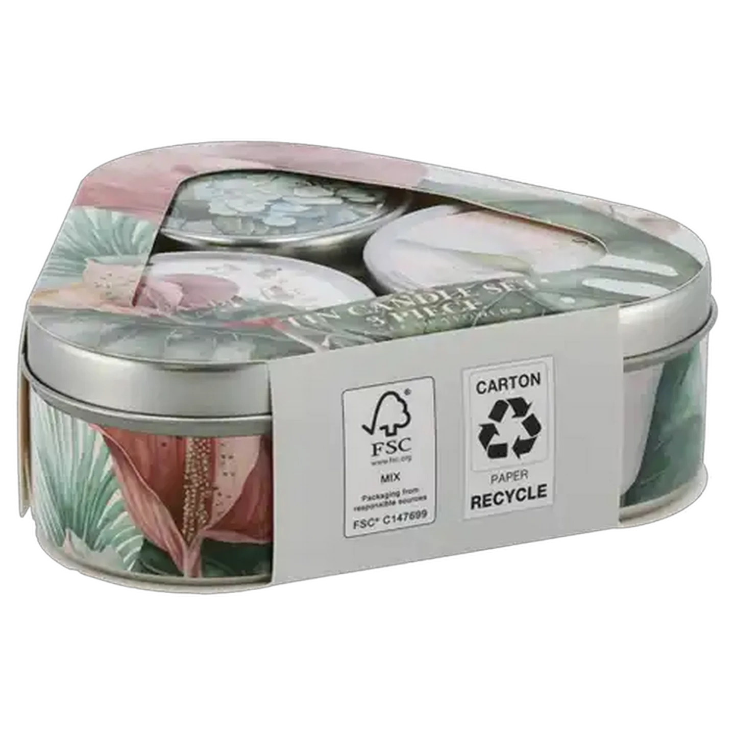 Image of A Sea Of Flower Tin Candle Set 3 Piece