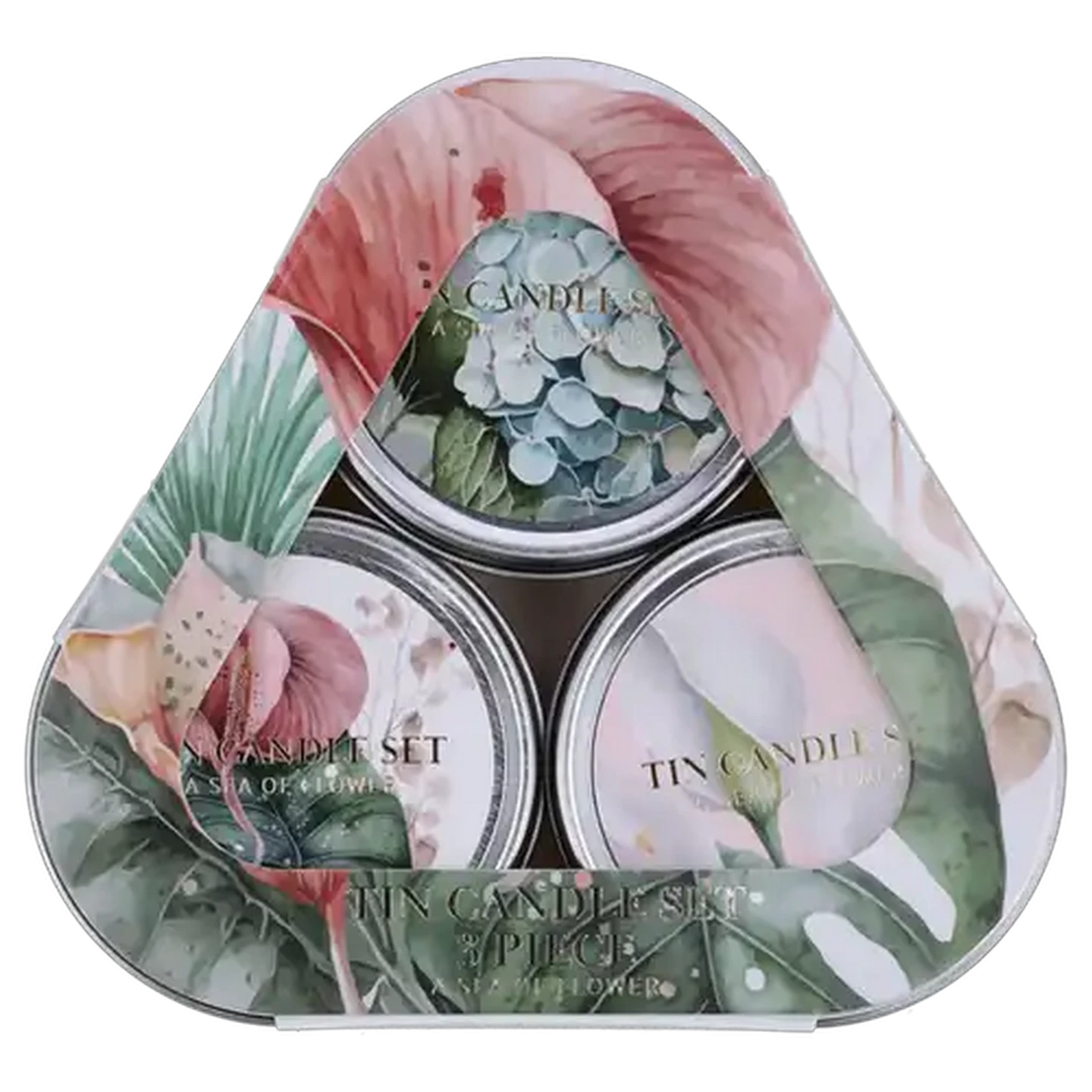 Image of A Sea Of Flower Tin Candle Set 3 Piece