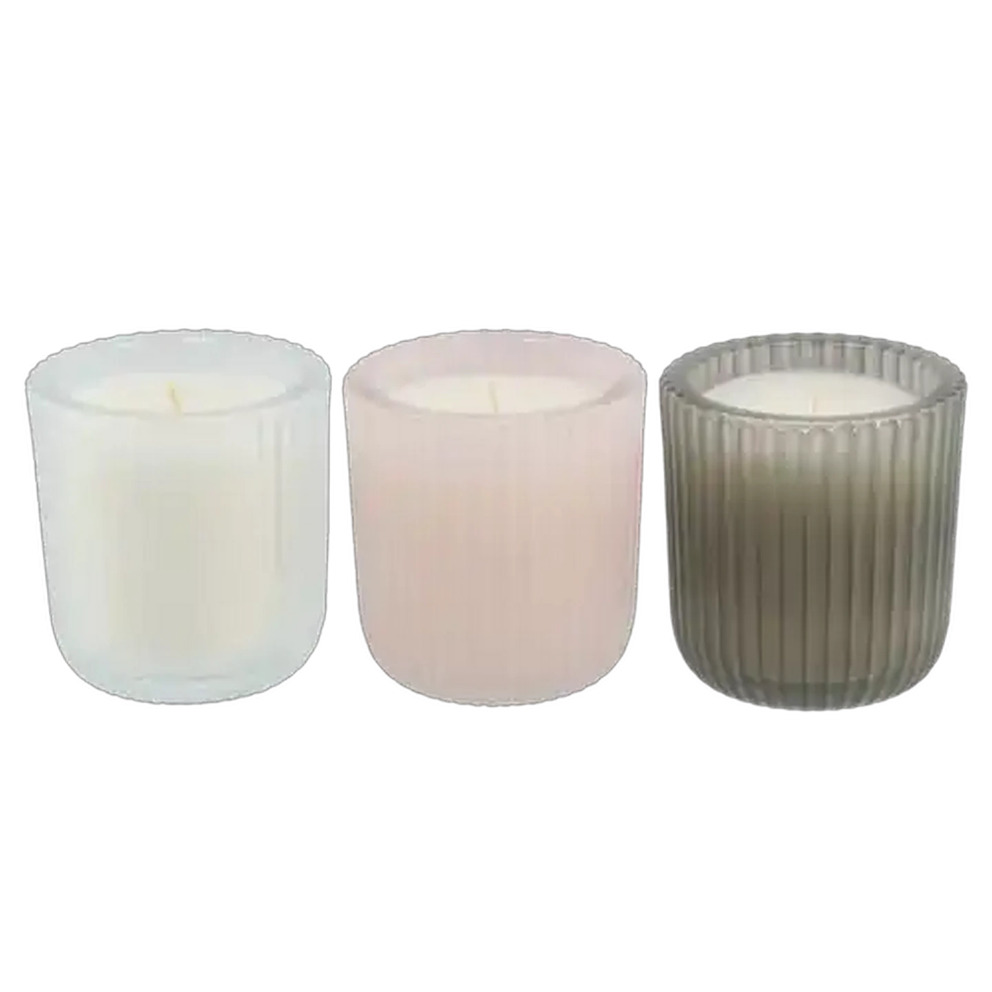 Image of A Sea Of Flower Glass Candle Set 3 Piece