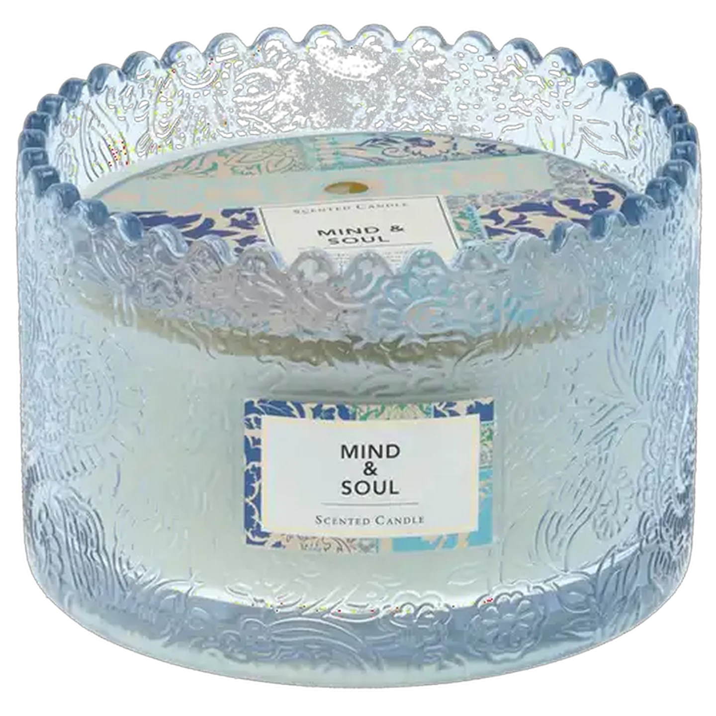 Image of Mind & Soul Blue Ditsy Candle 12 x 8cm