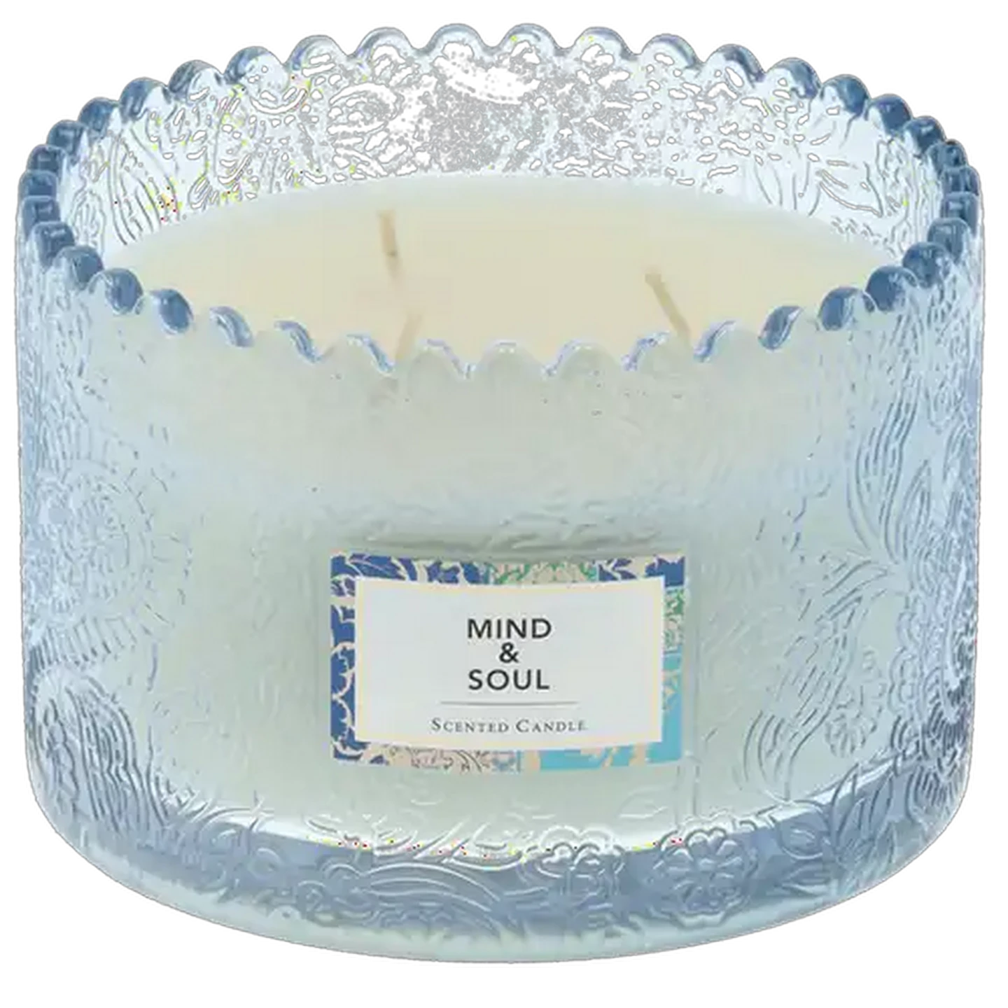 Image of Mind & Soul Blue Ditsy Candle 12 x 8cm