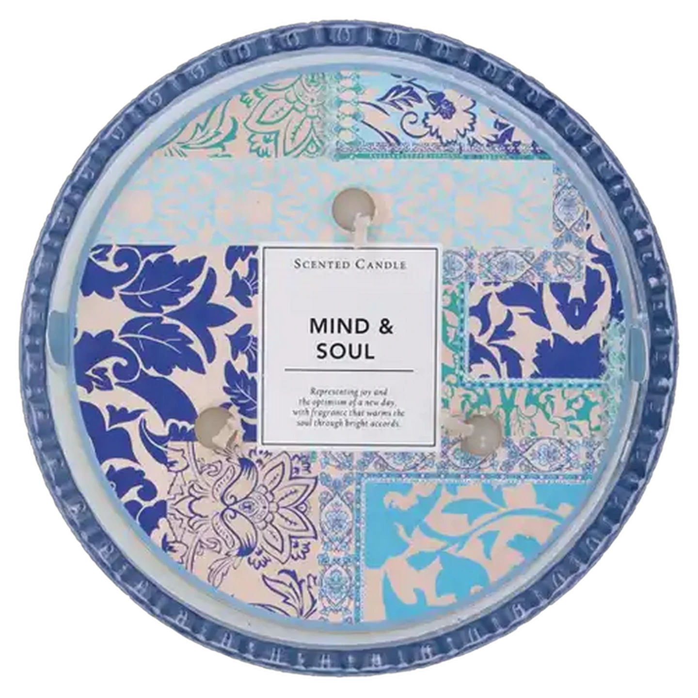 Image of Mind & Soul Blue Ditsy Candle 12 x 8cm