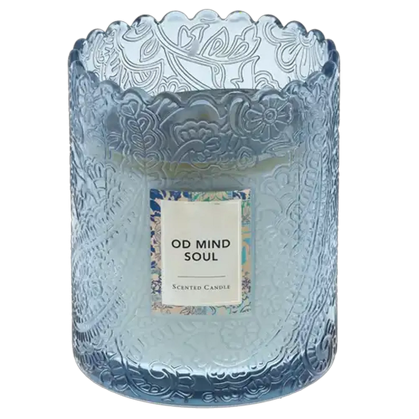 Image of Mind & Soul Blue Ditsy Candle 8 x 10cm