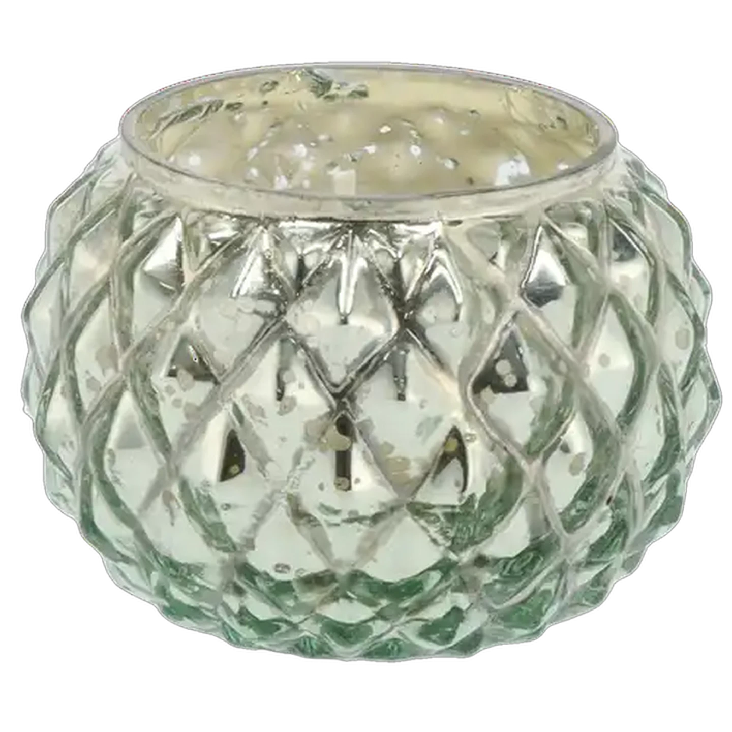 Image of Geometric Silver Round Candle 8cm