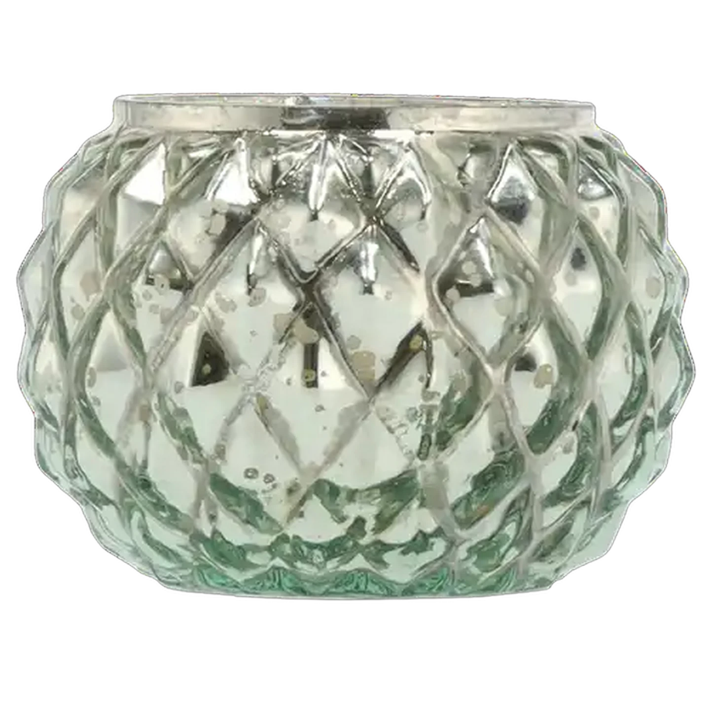 Image of Geometric Silver Round Candle 8cm