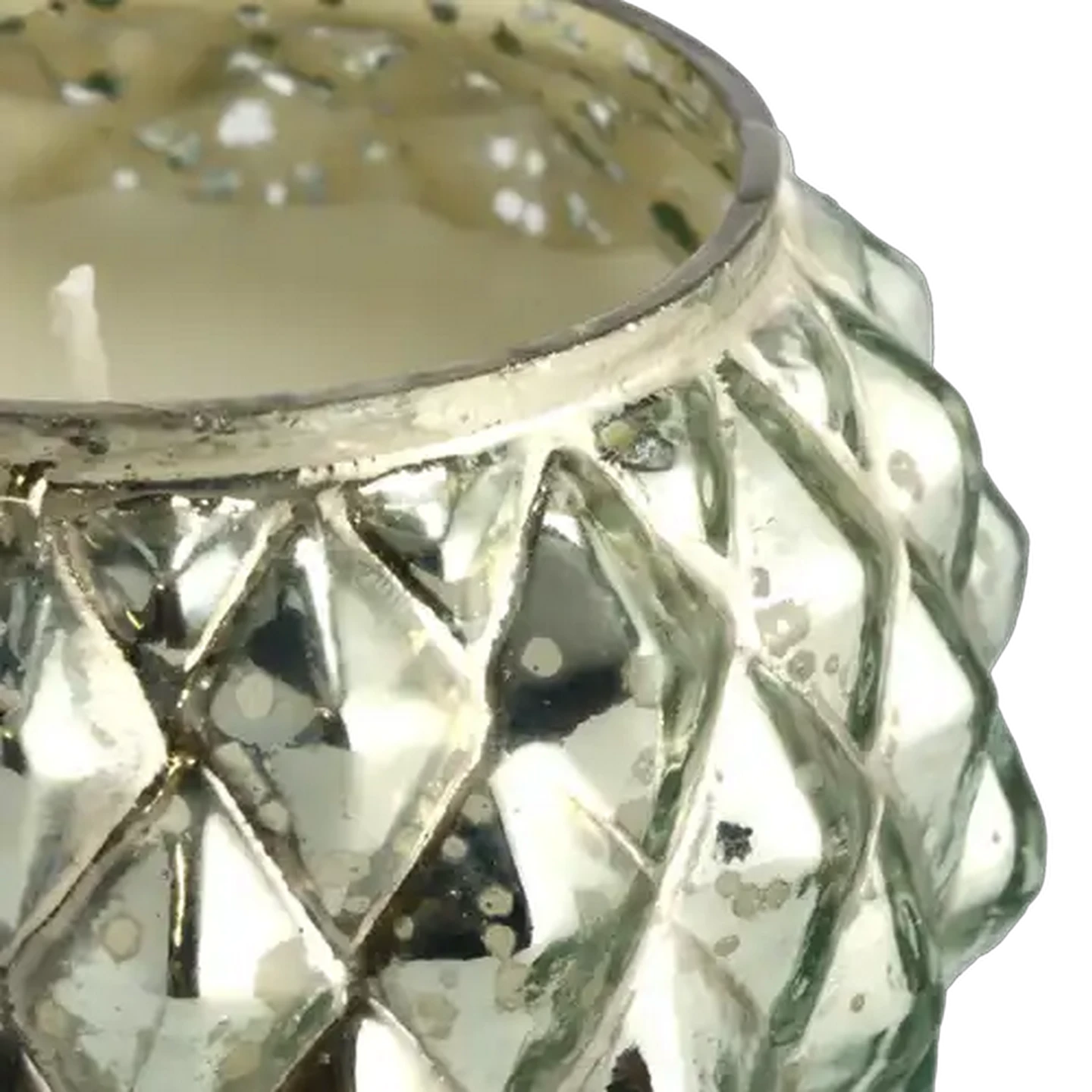 Image of Geometric Silver Round Candle 8cm