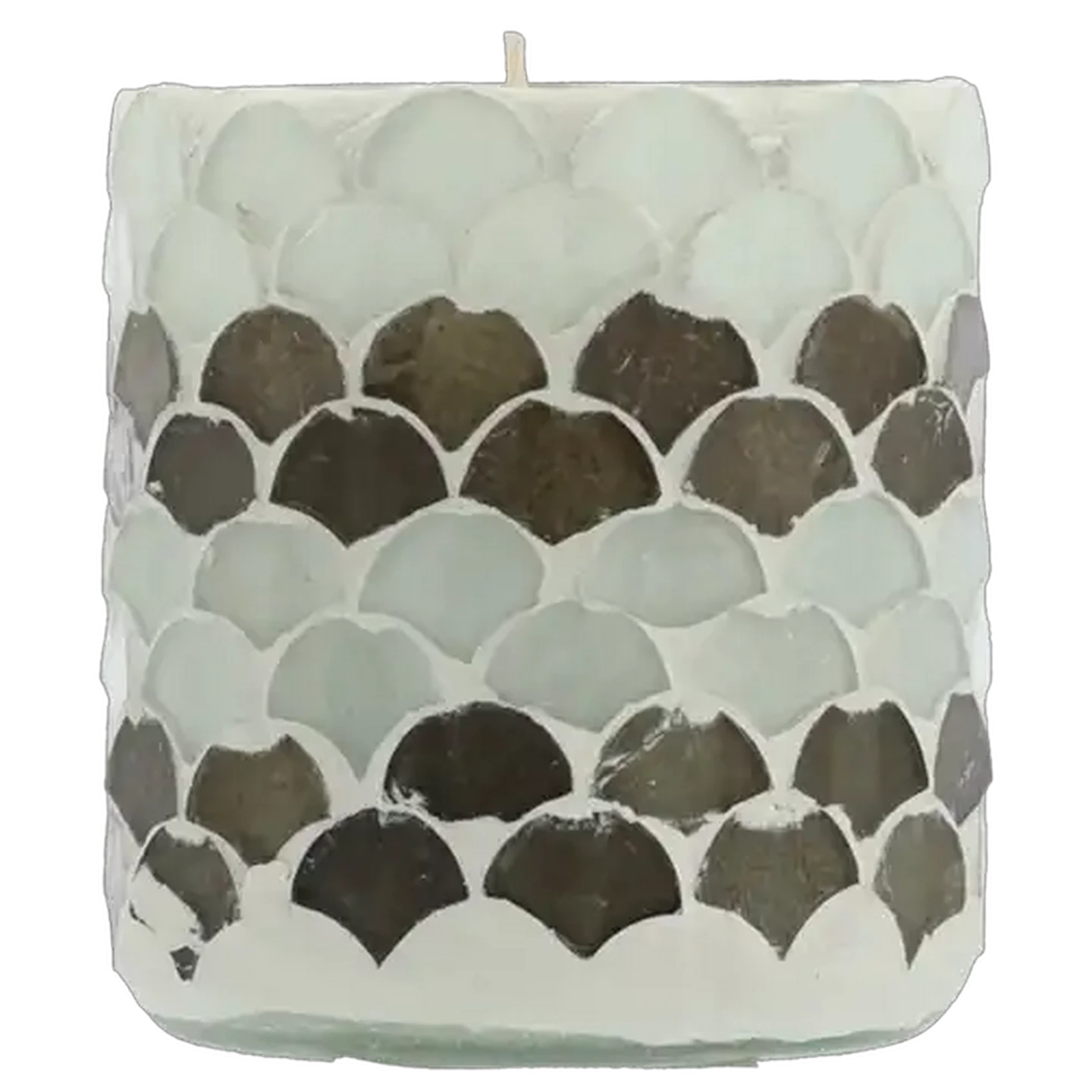 Image of Mosaic Blue Short Candle 7cm