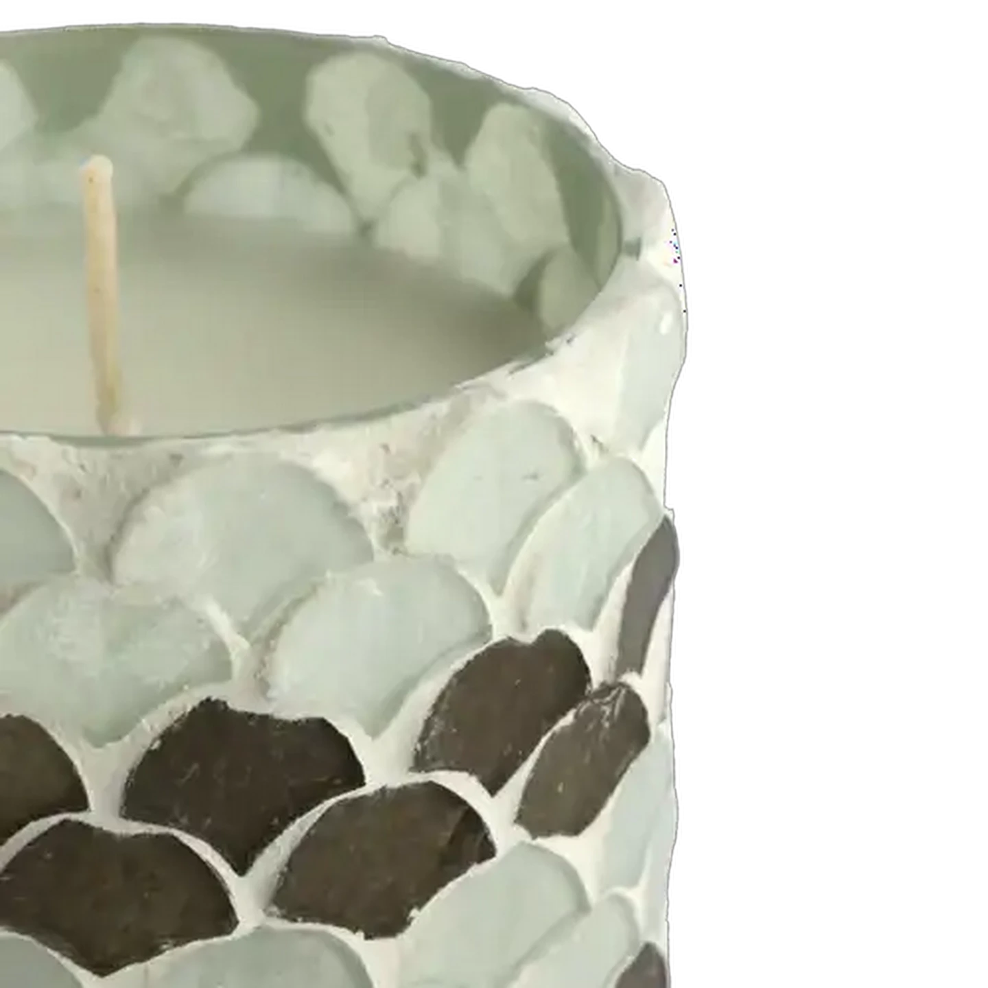 Image of Mosaic Blue Short Candle 7cm