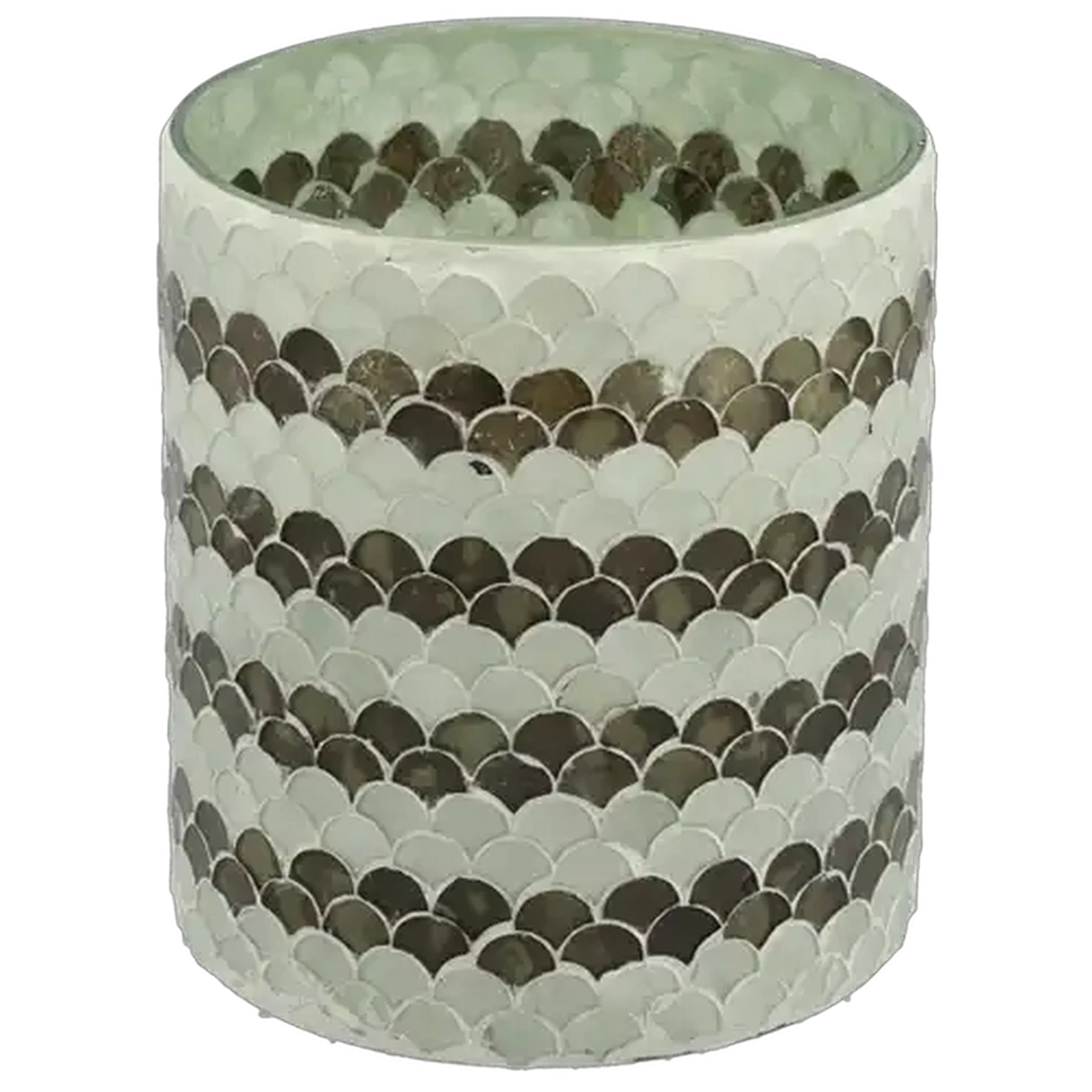 Image of Mosaic Blue Candle 15cm