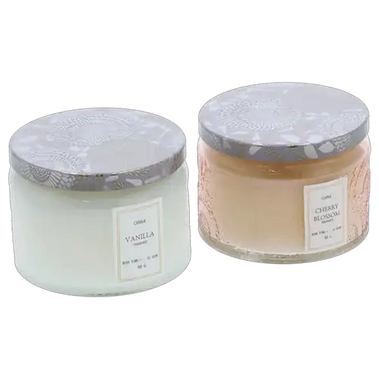 Image of Pink or White Cherry Blossom or Vanilla Candle 7 x 5cm (Scent May Vary)