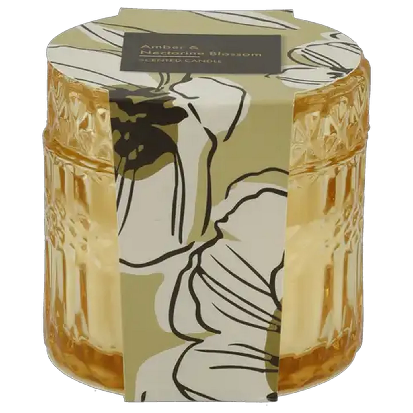 Image of Amber & Nectarine Blossom Diamond Glass Jar Scented Candle