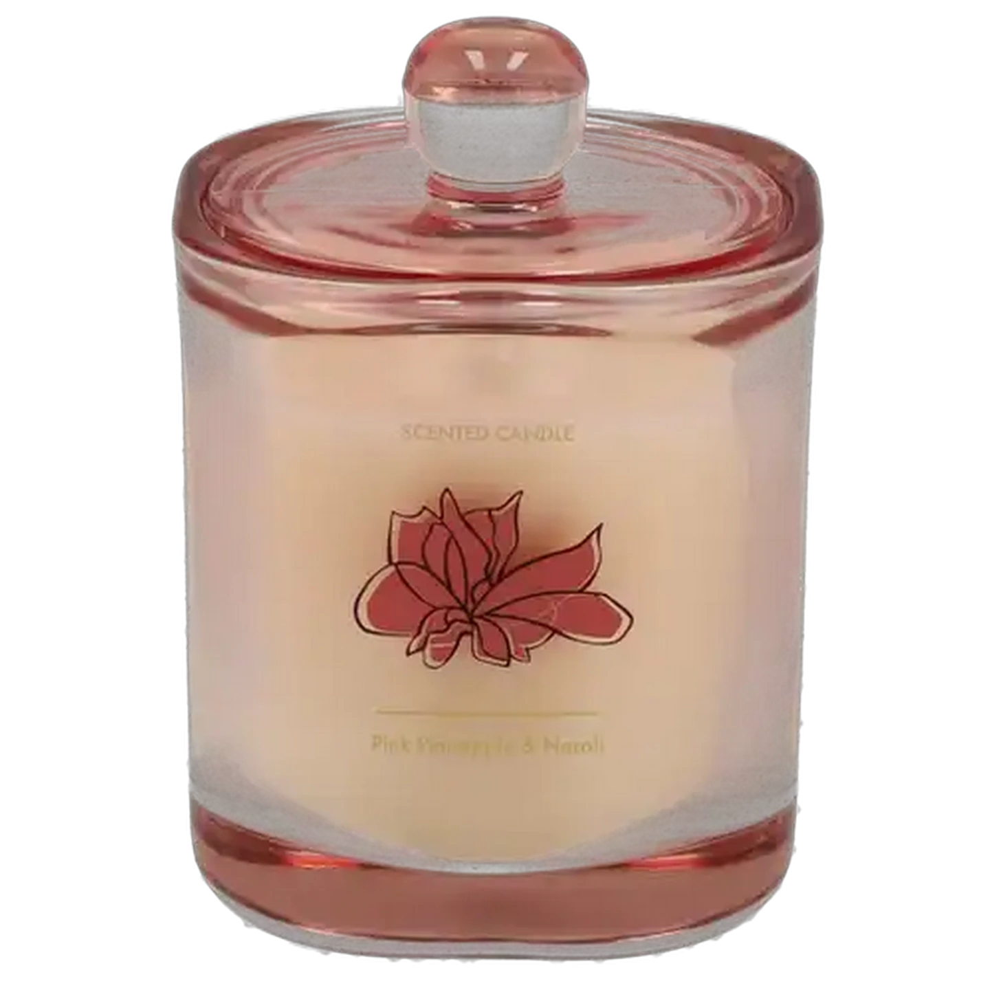 Image of Pink Pineapple & Neroli Glass Jar Scented Candle 11cm