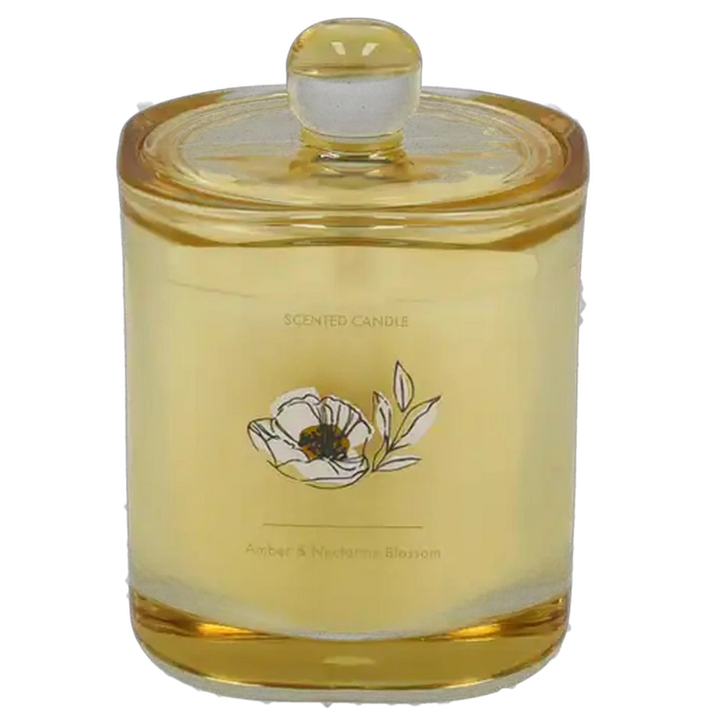 Image of Amber & Nectarine Blossom Glass Jar Scented Candle 11cm