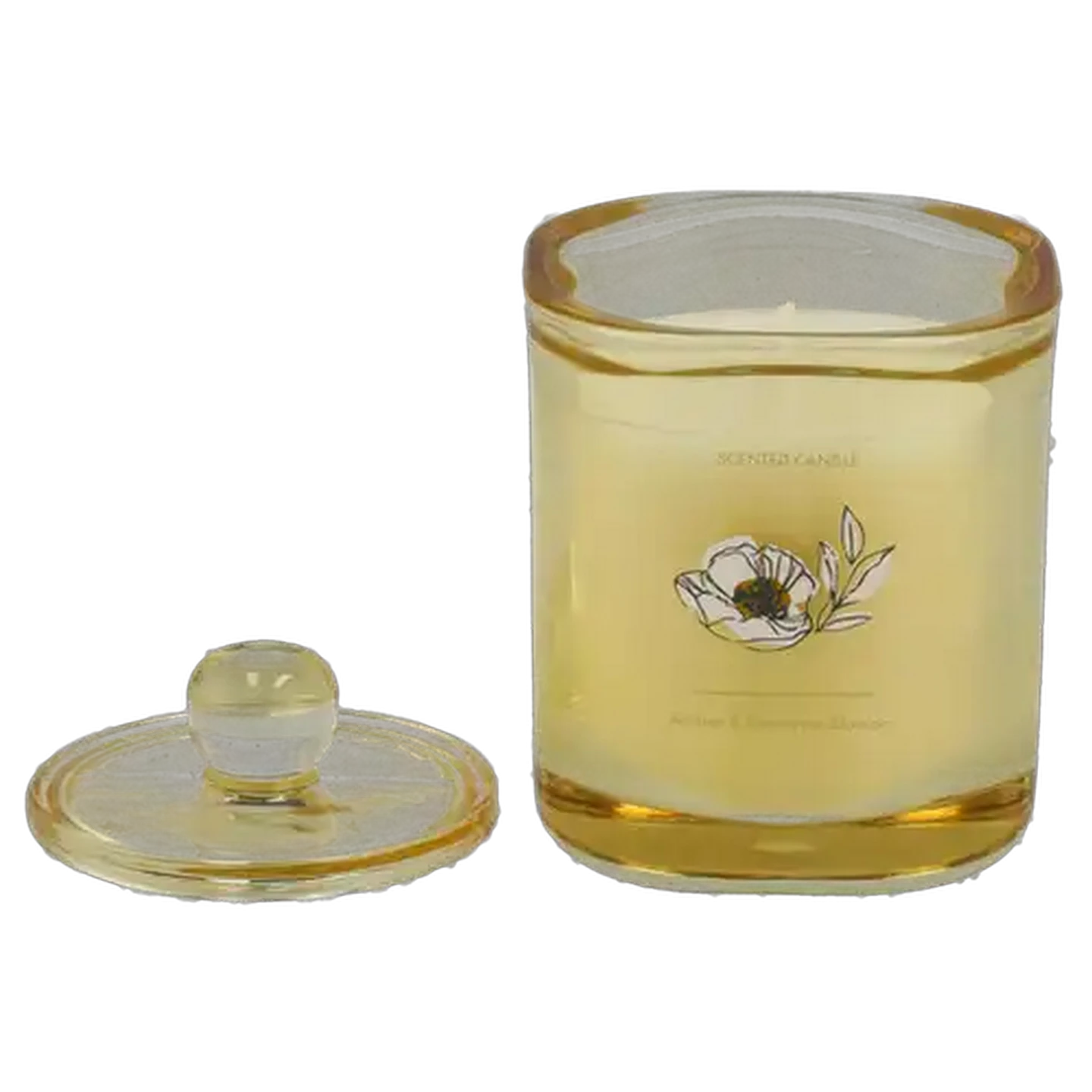 Image of Amber & Nectarine Blossom Glass Jar Scented Candle 11cm