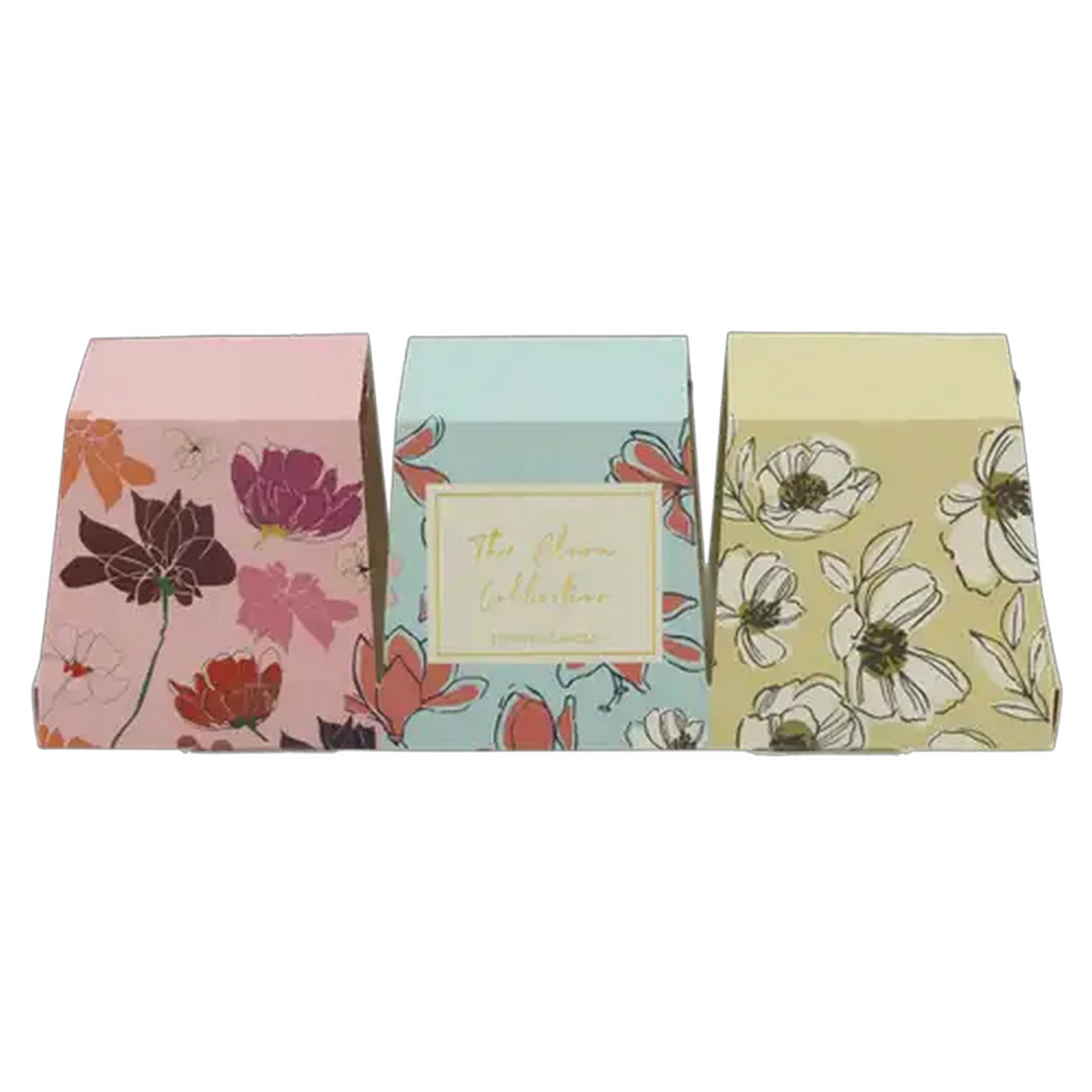 Image of The Bloom Collection Glass Candle Set 3 Piece