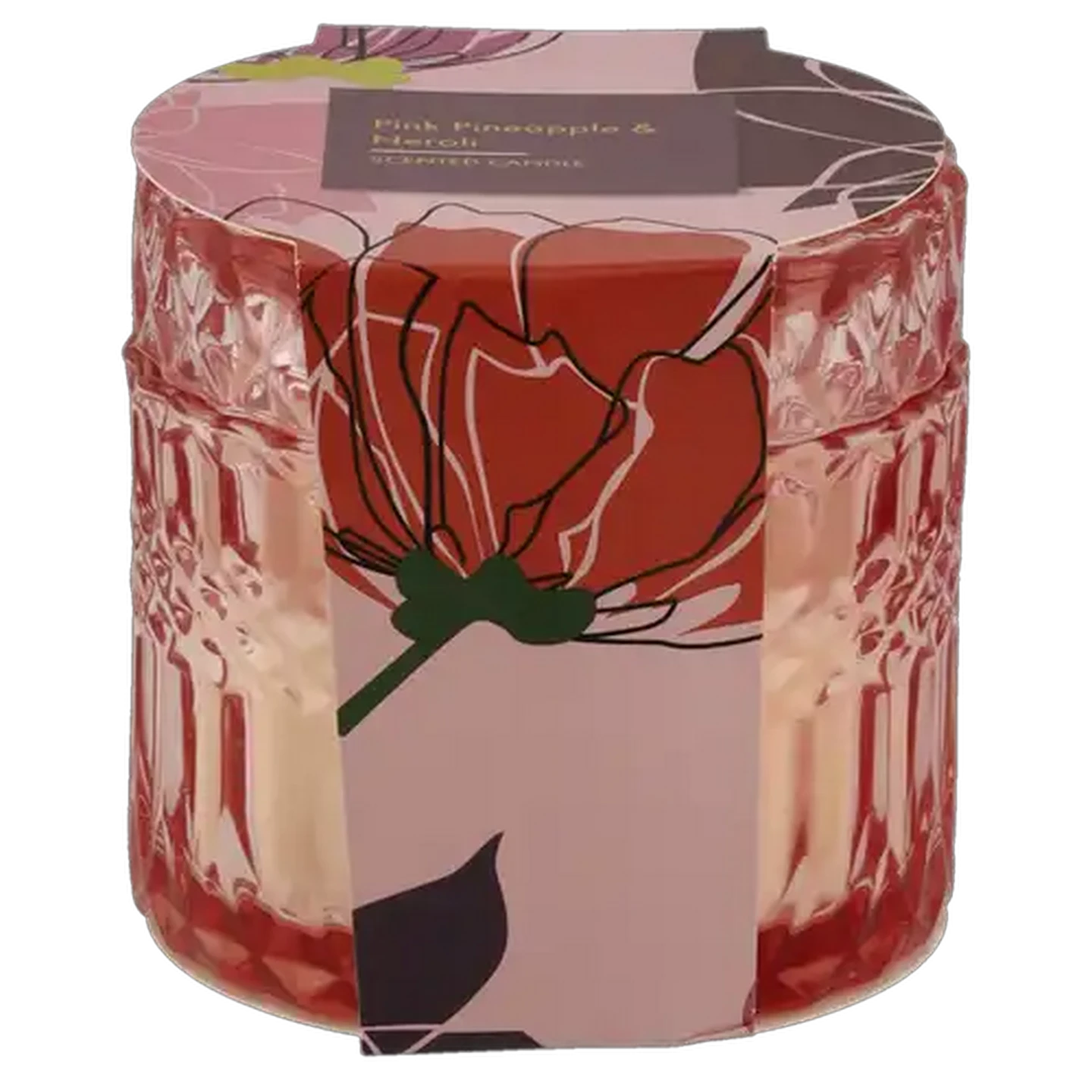 Image of Pink Pineapple & Neroli Diamond Glass Jar Scented Candle