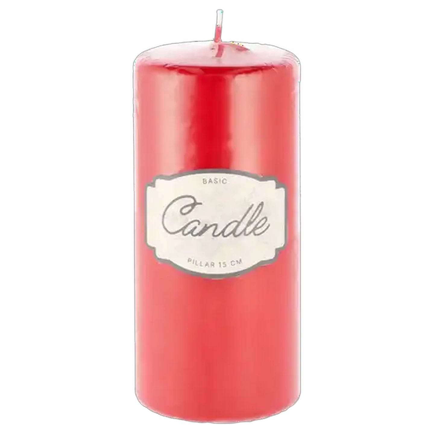 Image of Unscented Red Pillar Candle 15cm