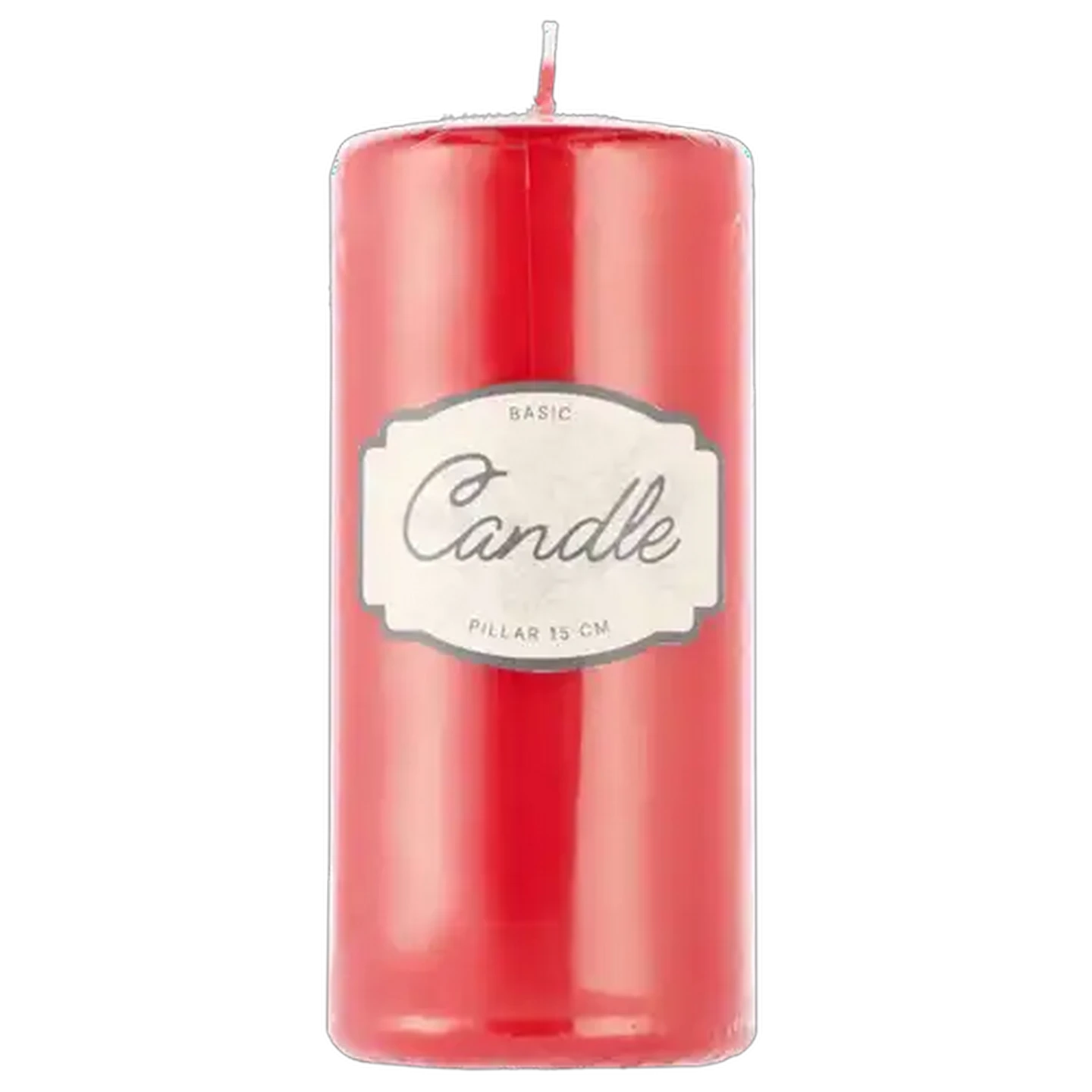 Image of Unscented Red Pillar Candle 15cm
