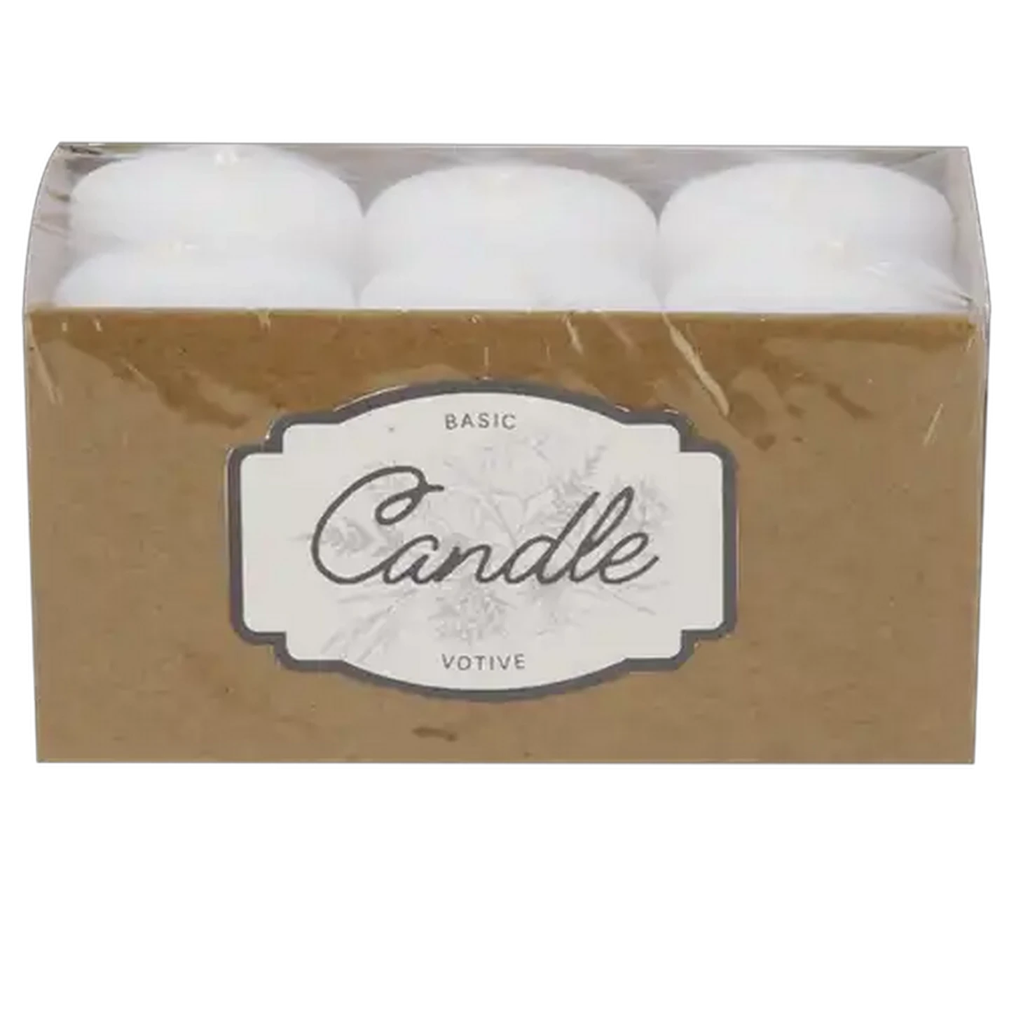 Image of Unscented Votive White Candle 6 Pack