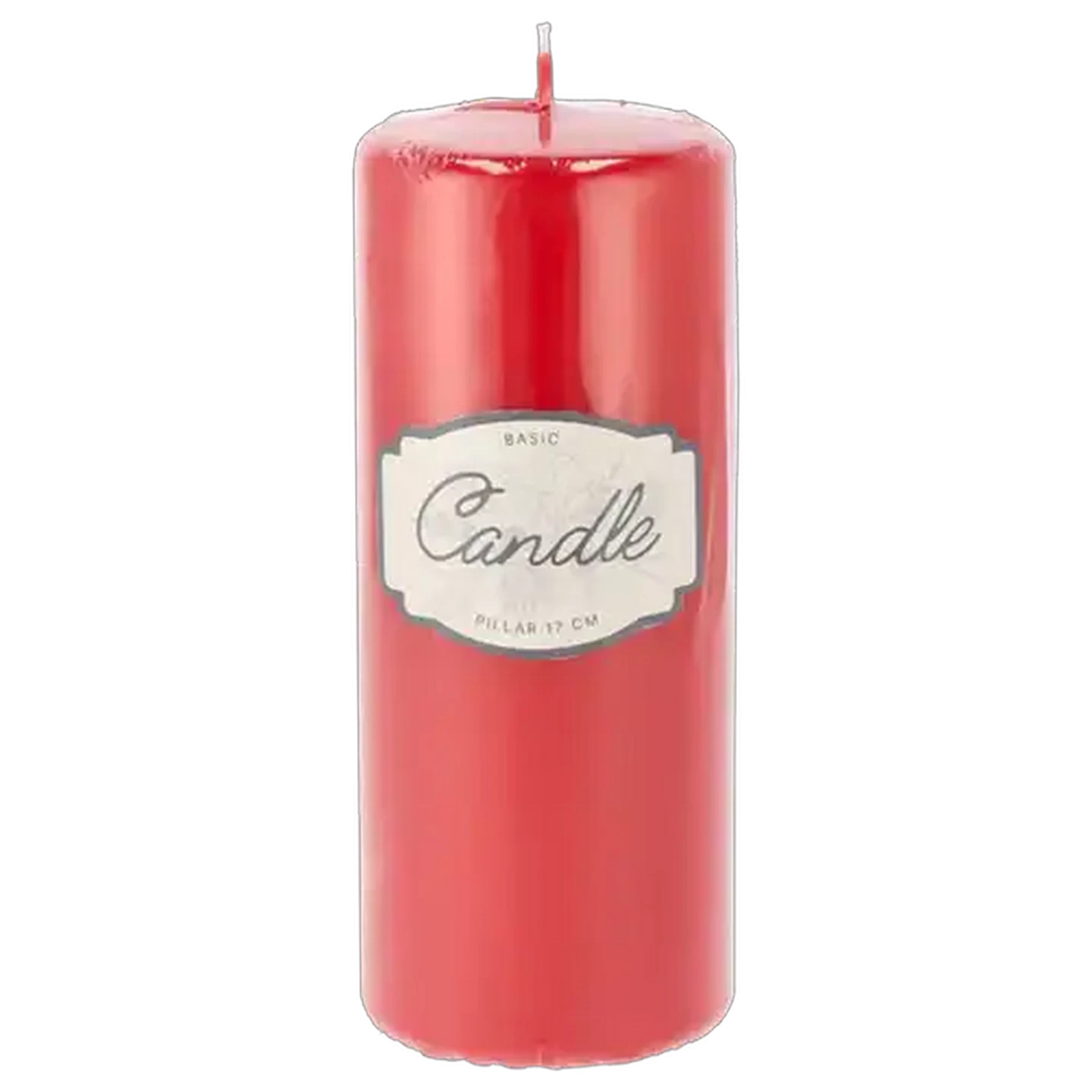 Image of Unscented Red Pillar Candle 17cm