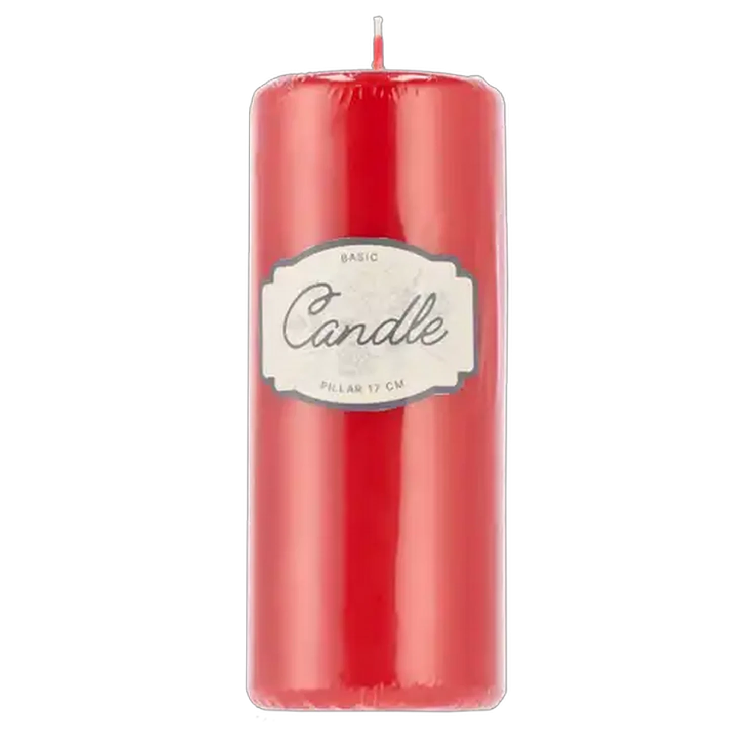 Image of Unscented Red Pillar Candle 17cm