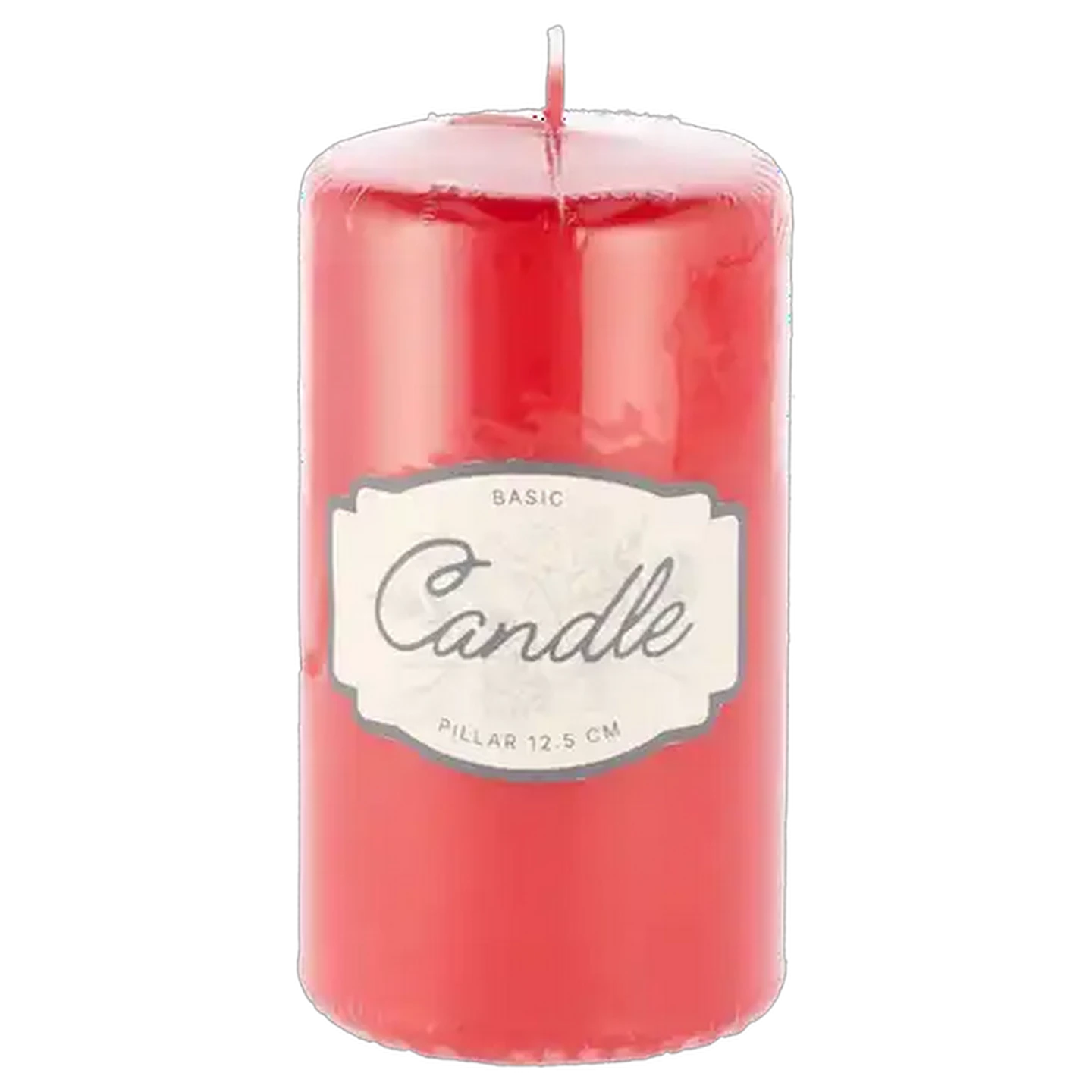 Image of Unscented Red Pillar Candle 12.5cm