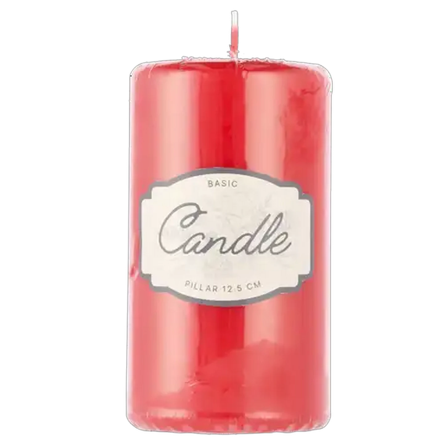 Image of Unscented Red Pillar Candle 12.5cm