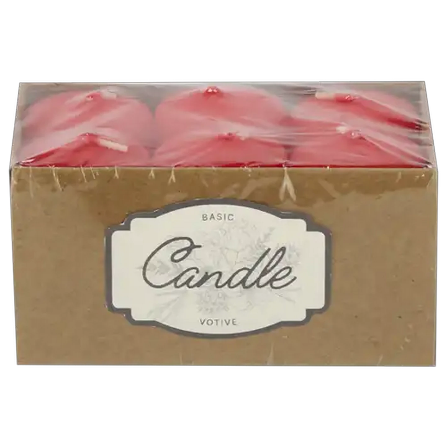 Image of Unscented Red Votive Candles 6 Pack
