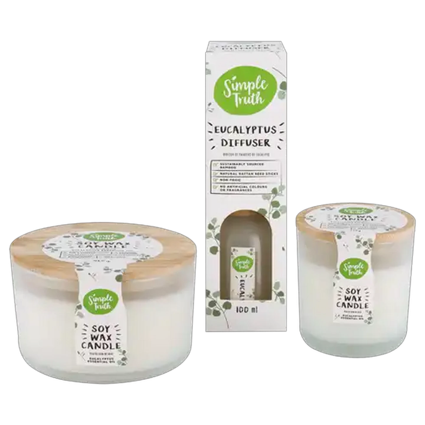 Image of Simple Truth Eucalyptus Essential Oil Soy Wax Candle 8 x 8cm