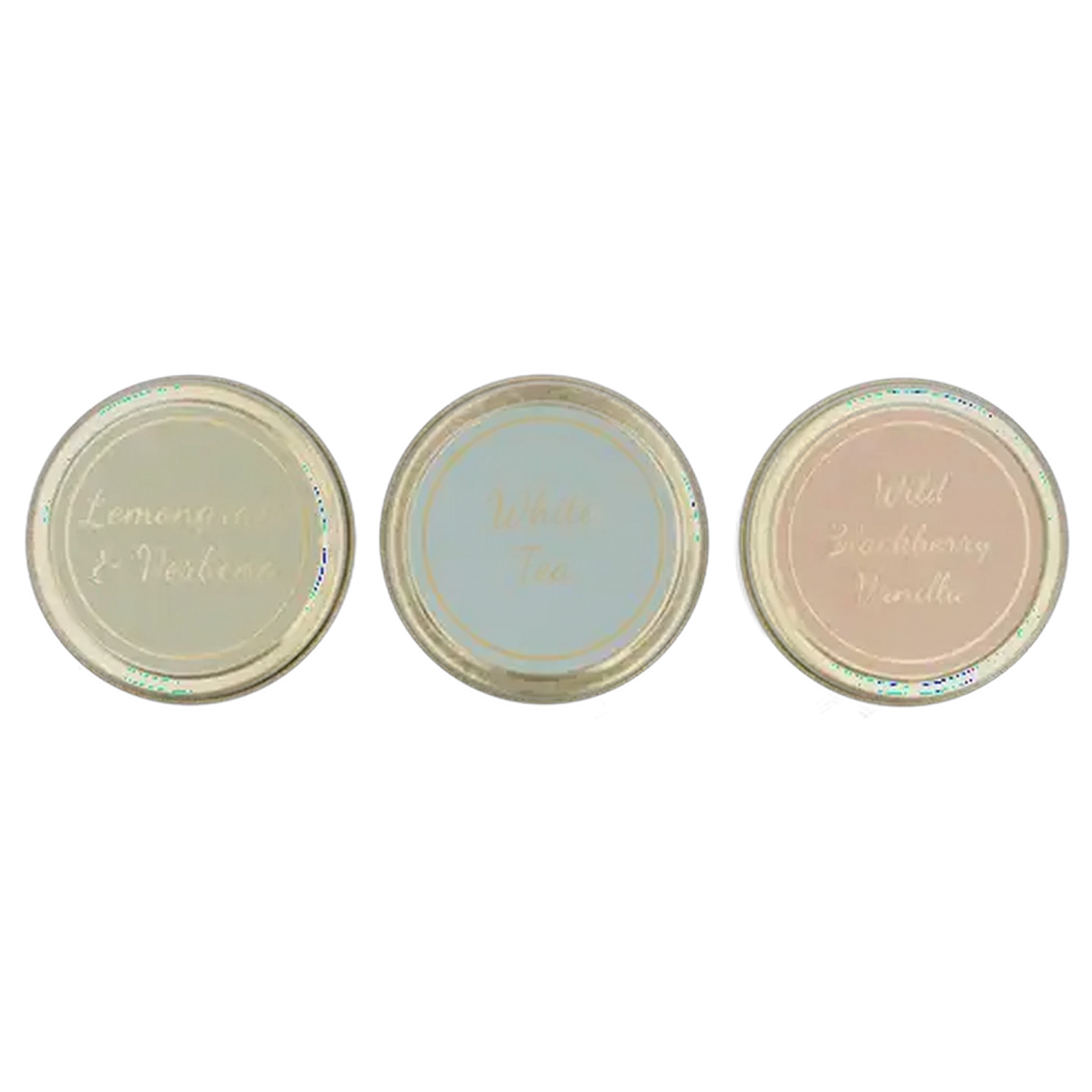 Image of Scented Green, Pink & Blue Candle Tin Set 3-Piece